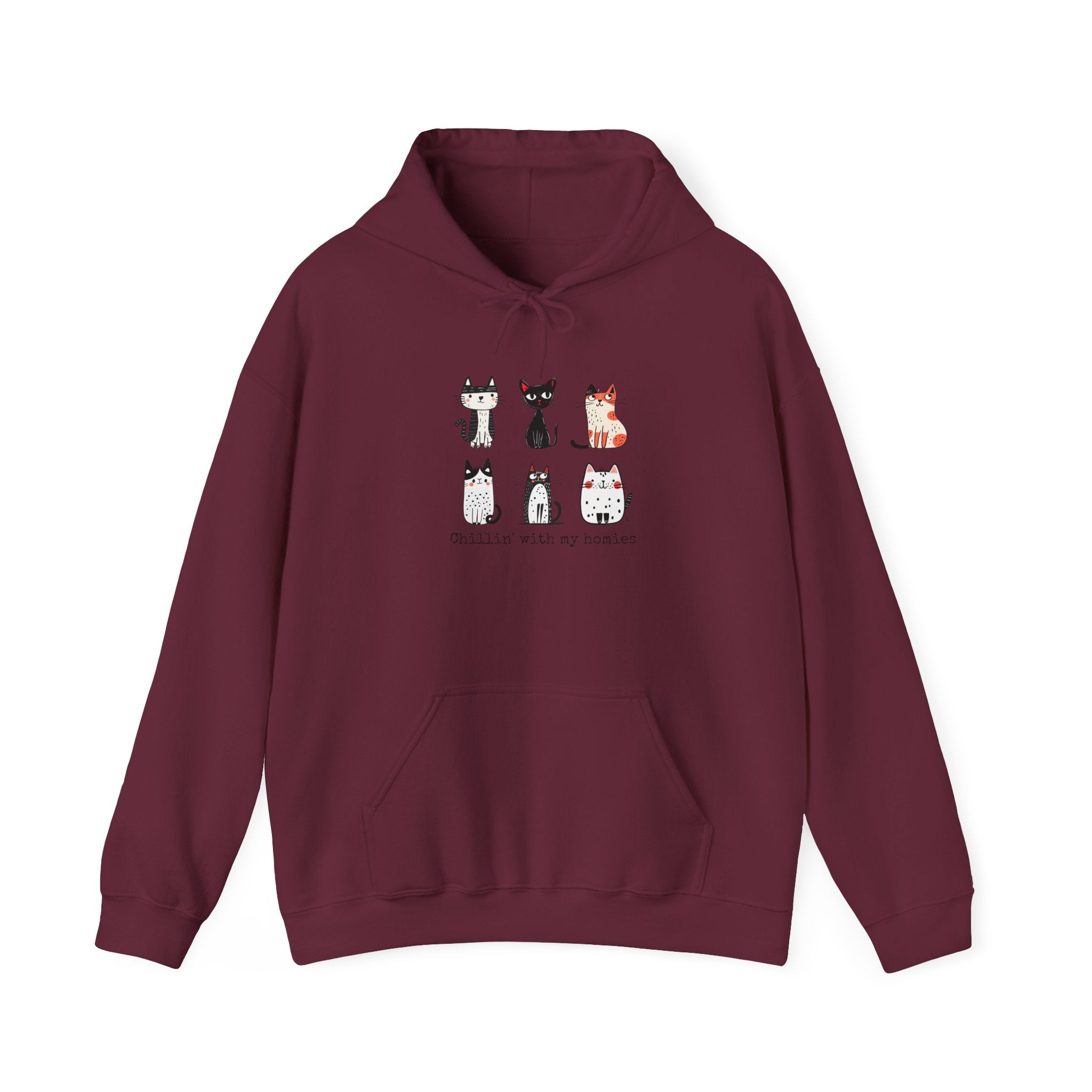 Chillin' with my Homies Cat Graphic Hoodie