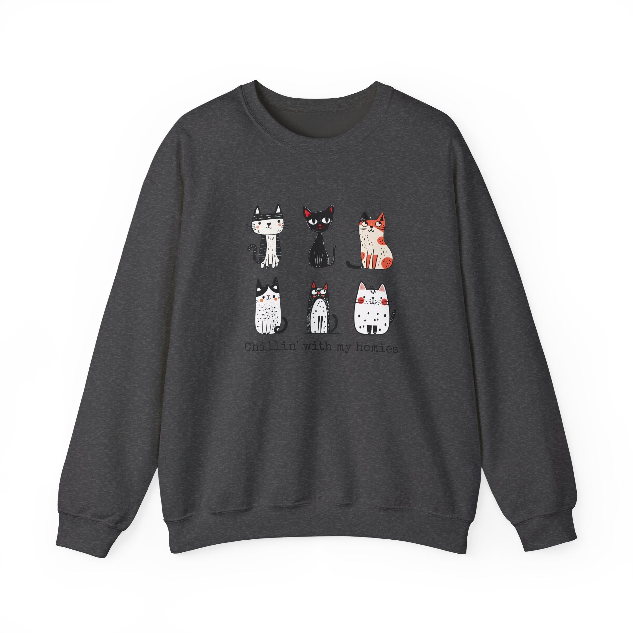 Chillin' with My Homies Cats Graphic Sweatshirt
