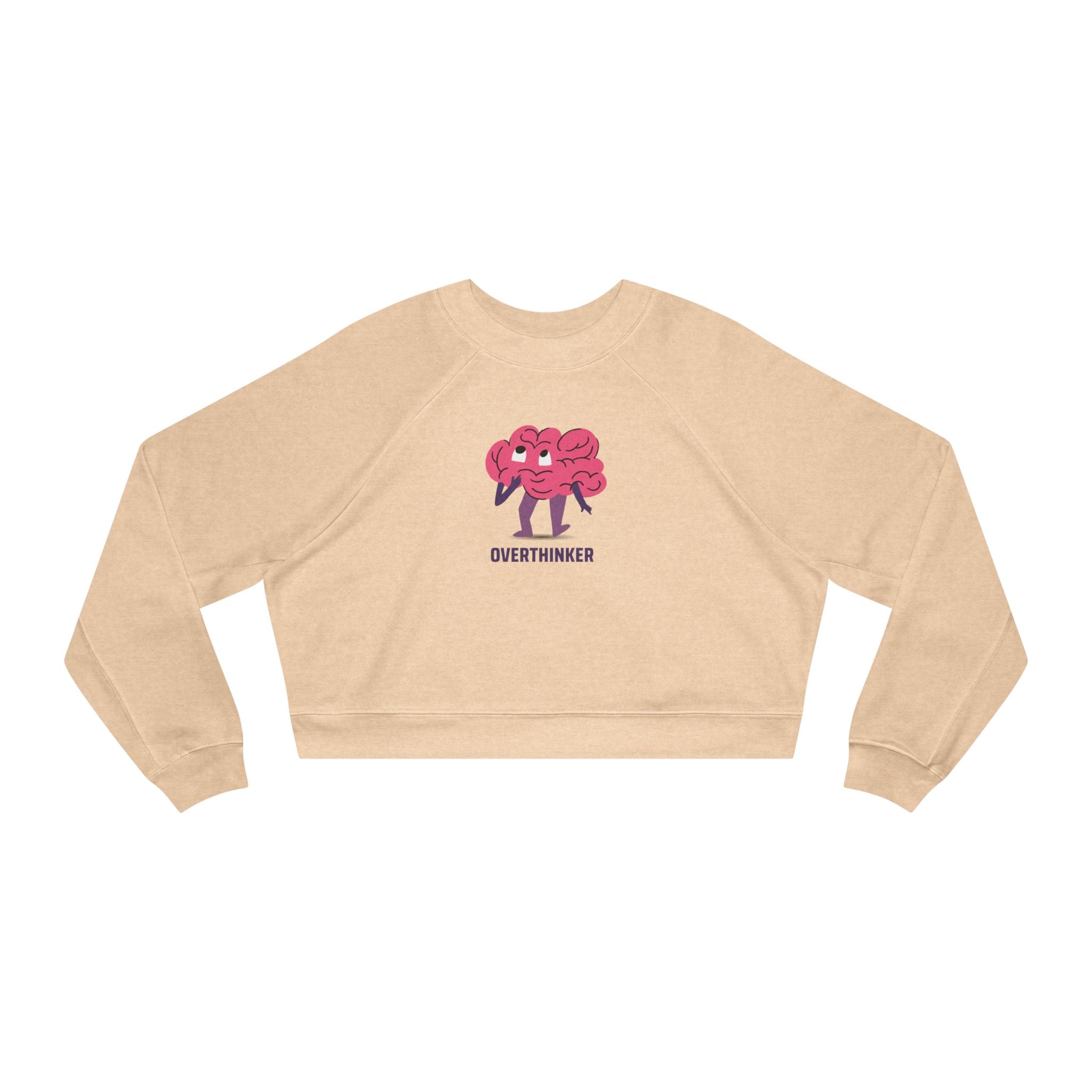Pink Brain Overthinker Cropped Sweatshirt
