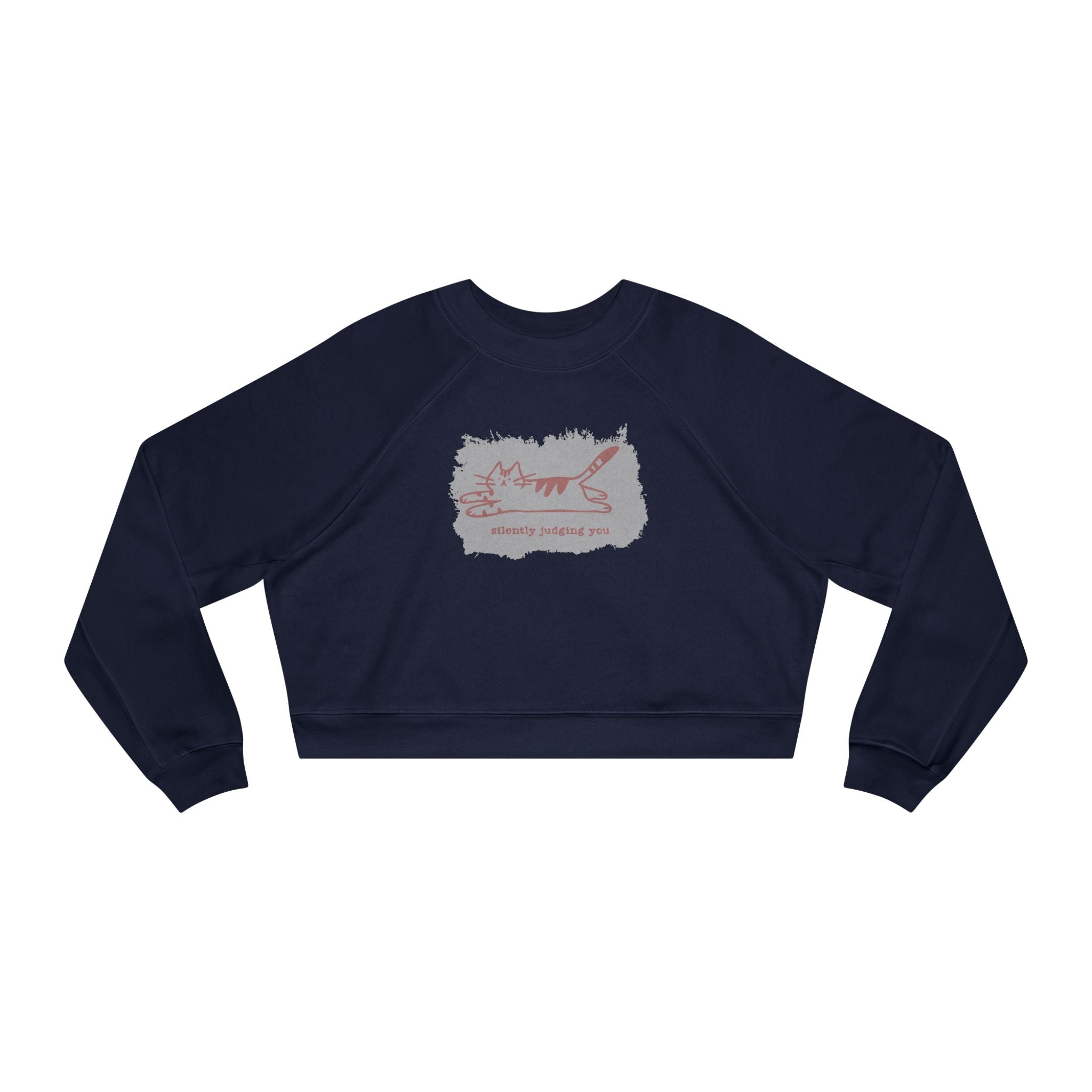 Silently Judging Cat Cropped Sweatshirt