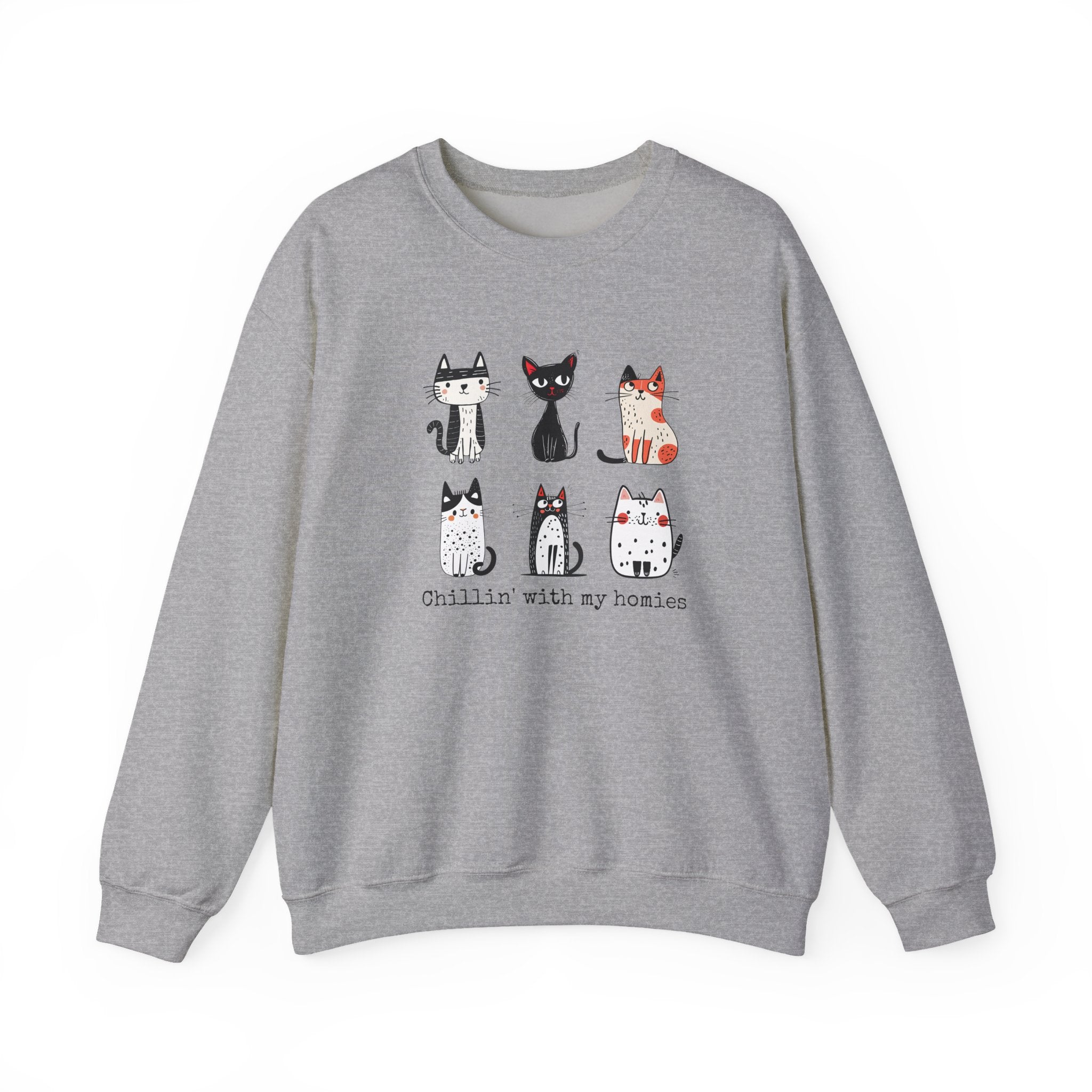 Chillin' with My Homies Cats Graphic Sweatshirt