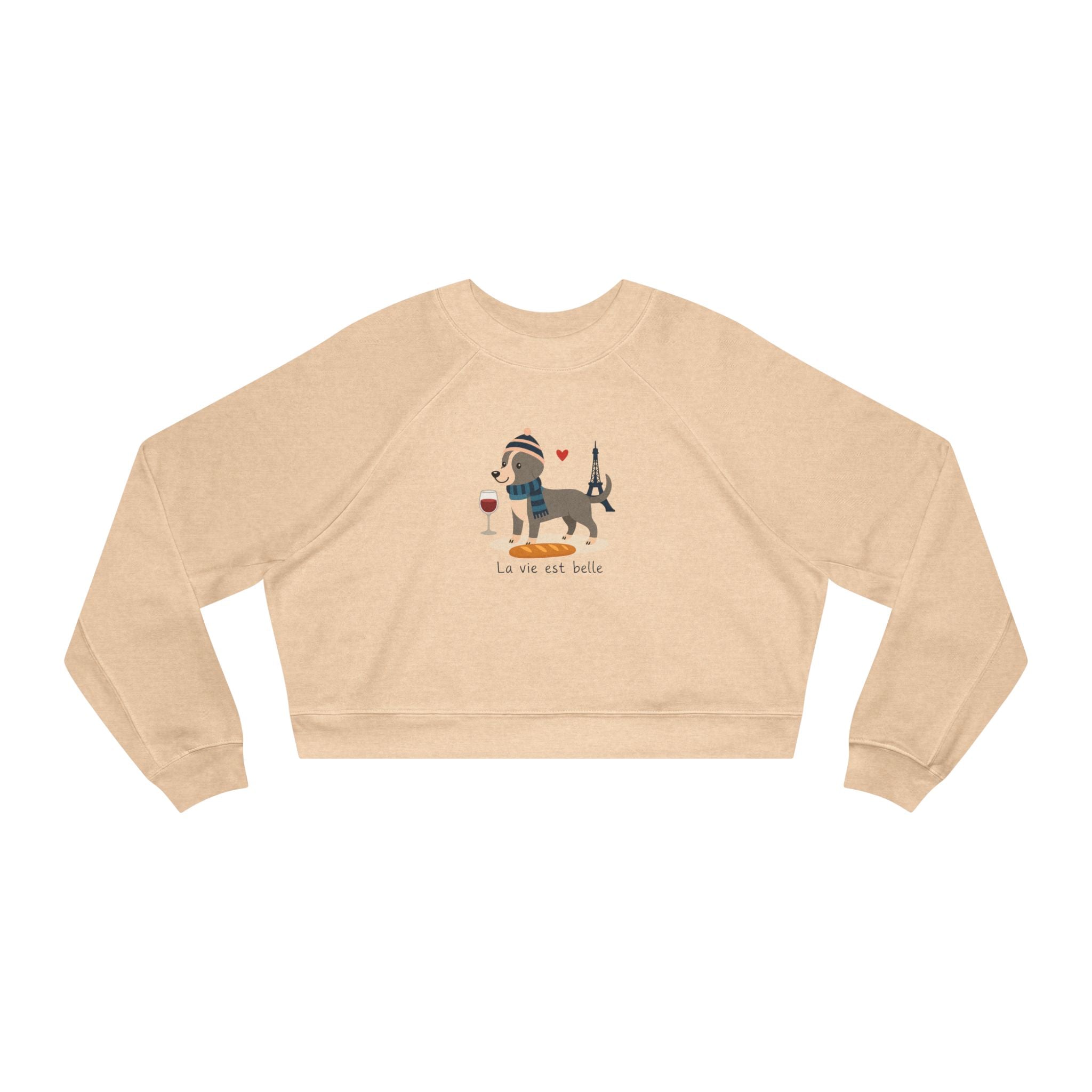 Dachshund in Paris Cropped Sweatshirt