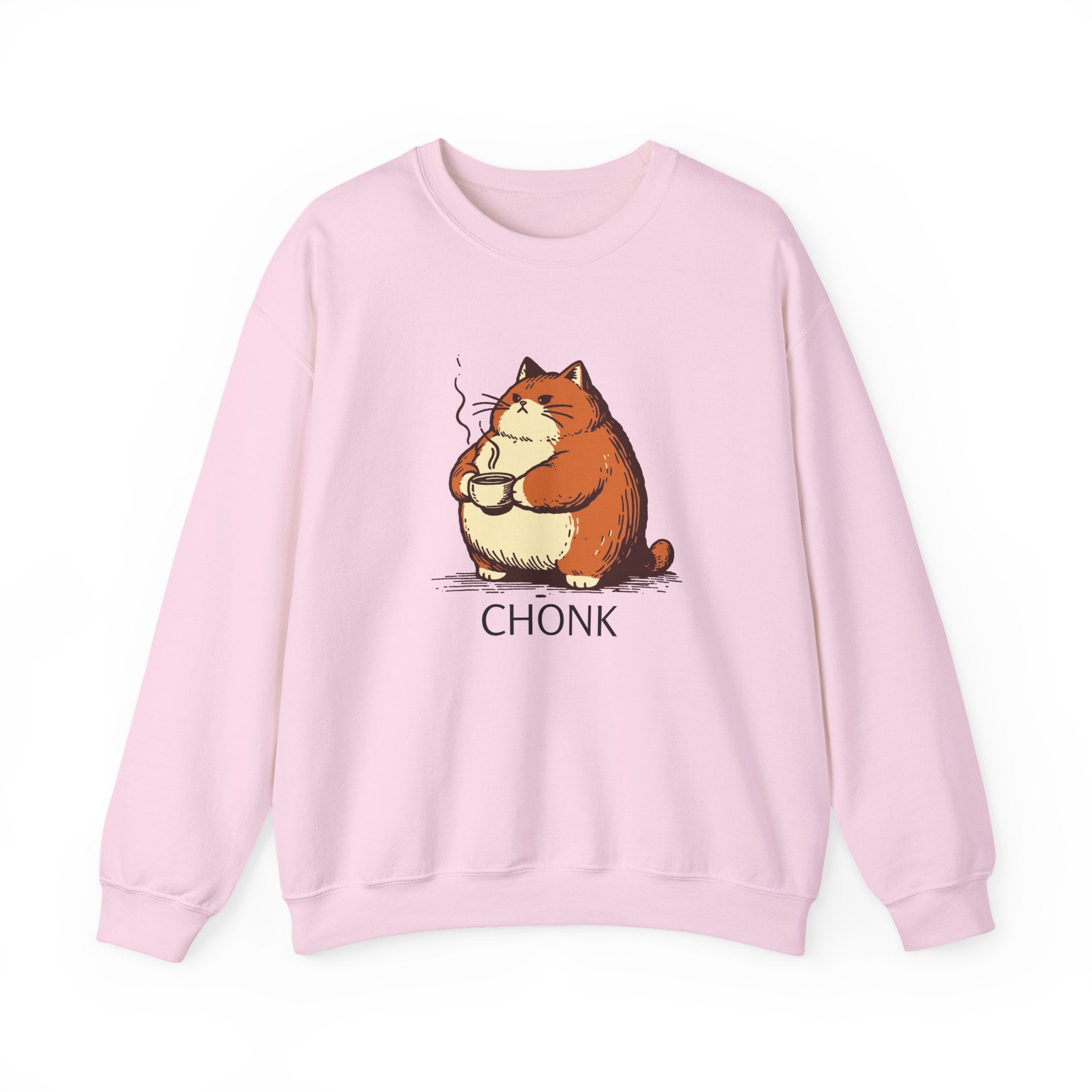 Chonk Cat Coffee Illustration Sweatshirt