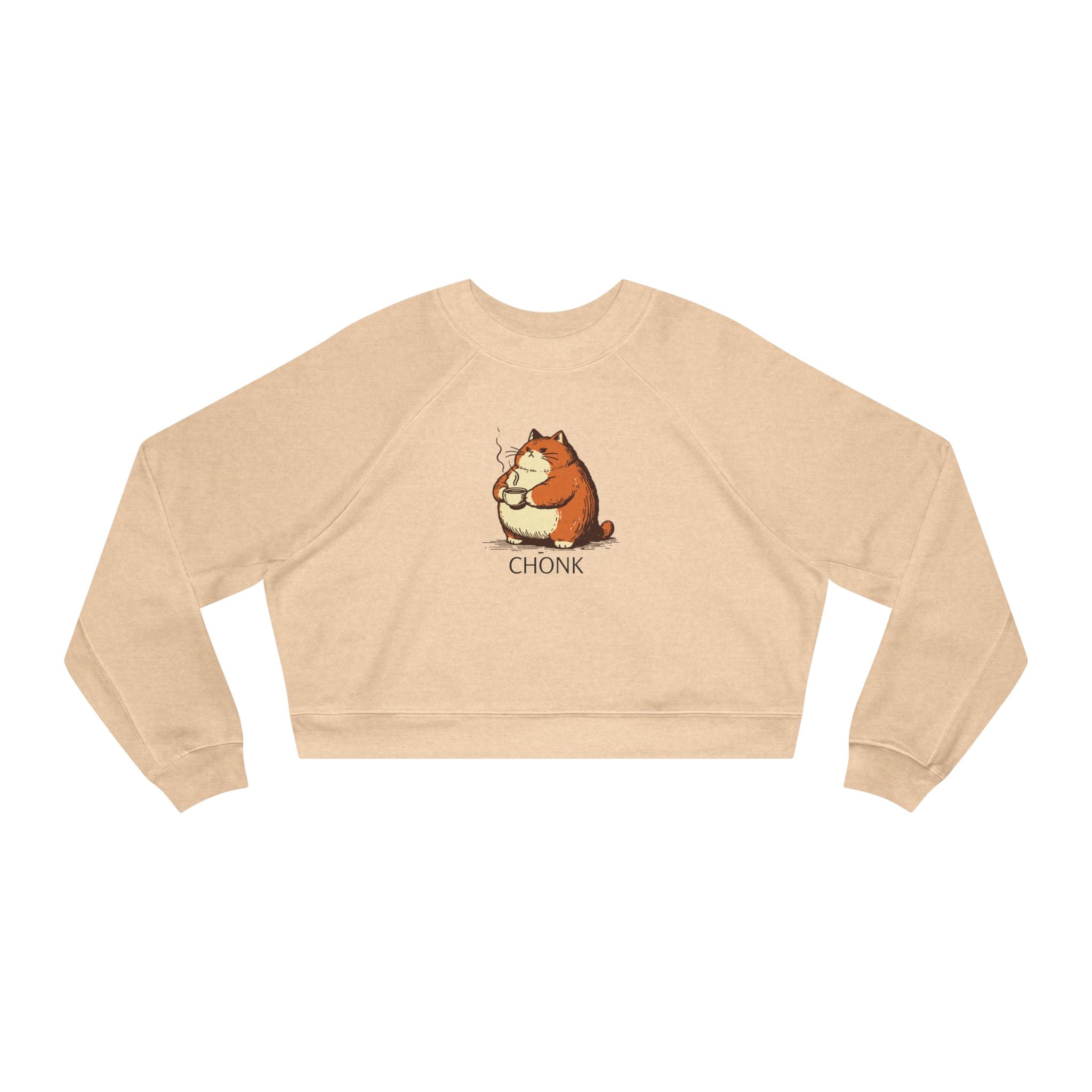Chonk Cat Illustration Cropped Sweatshirt