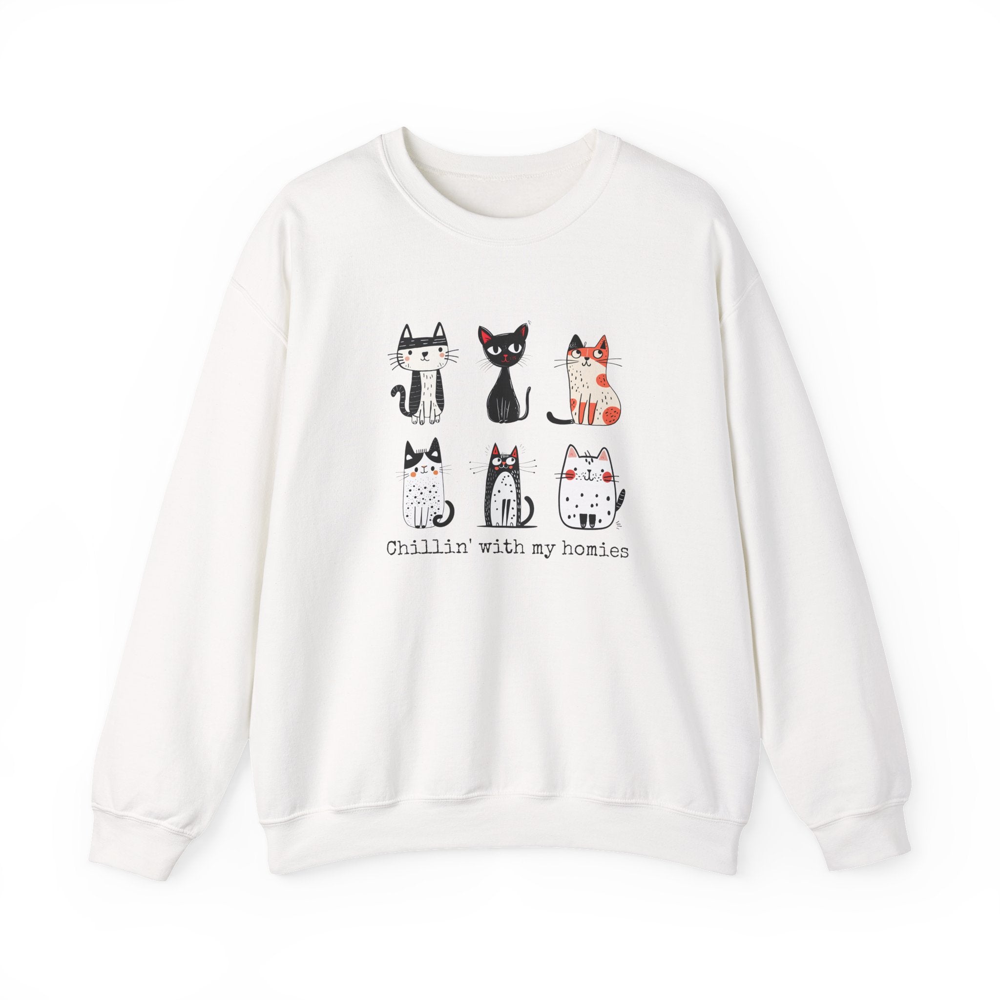 Chillin' with My Homies Cats Graphic Sweatshirt