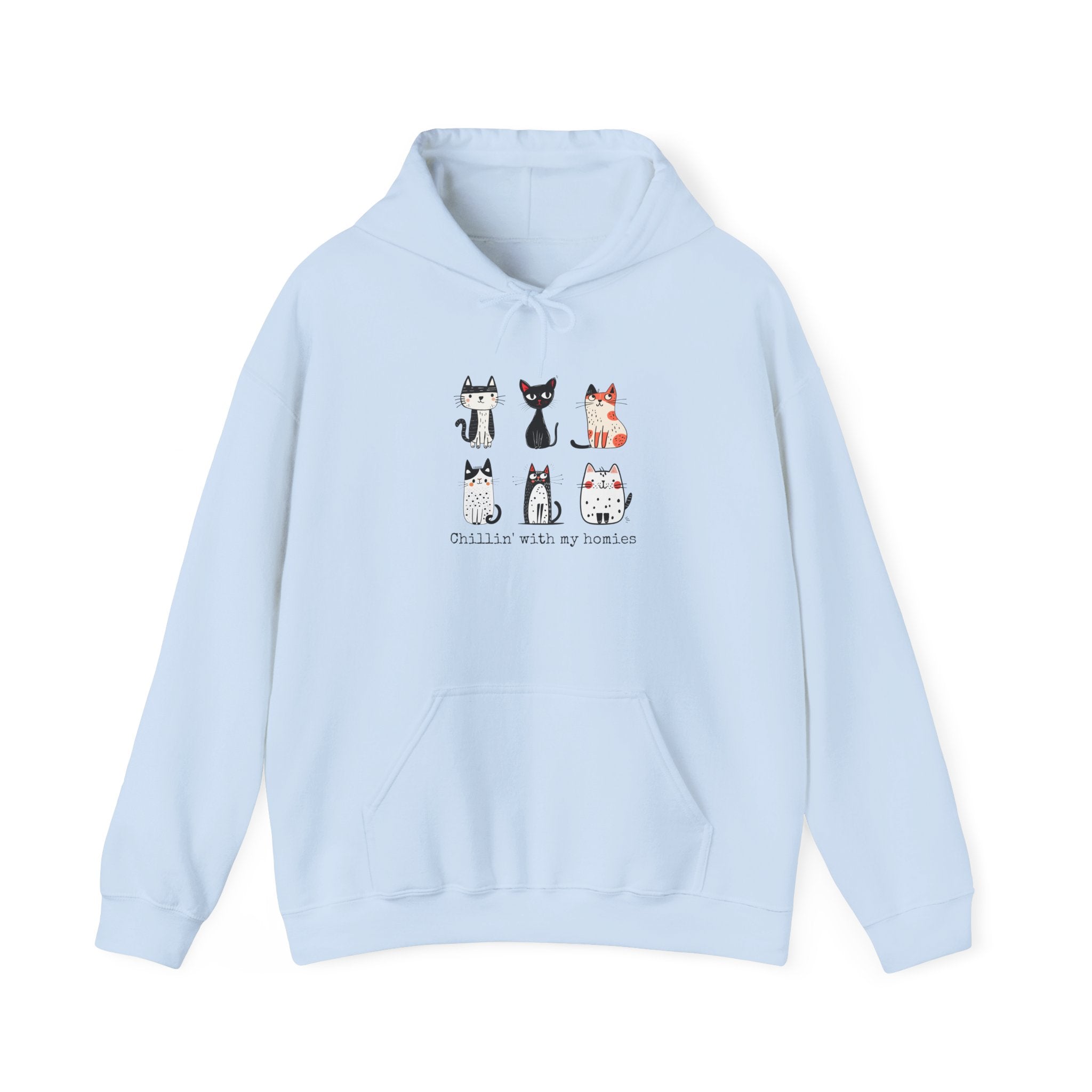 Chillin' with my Homies Cat Graphic Hoodie