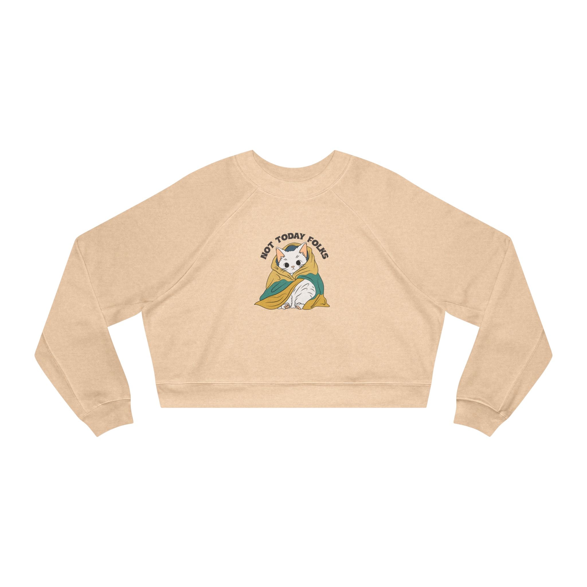 Cat Wrapped in Blanket Cropped Sweatshirt
