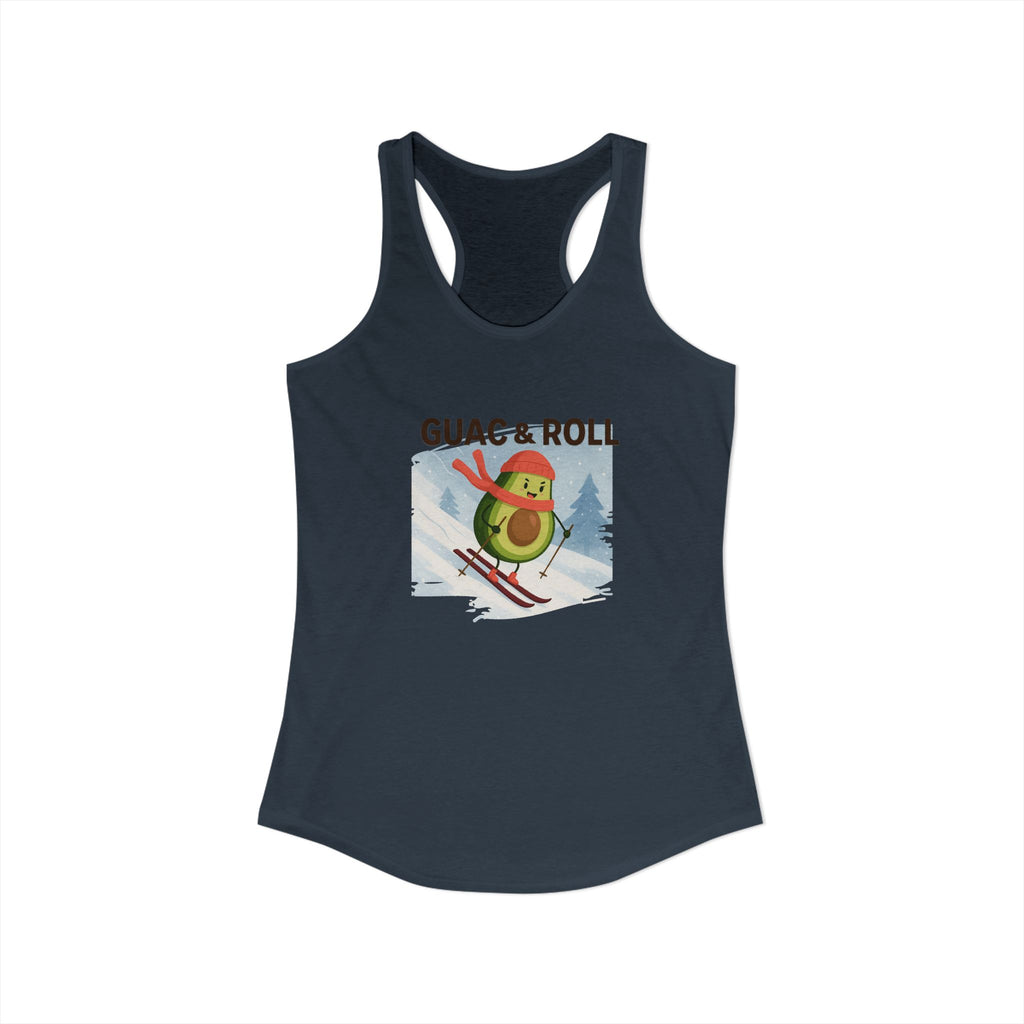 Skiing Avocado Graphic Tank Top