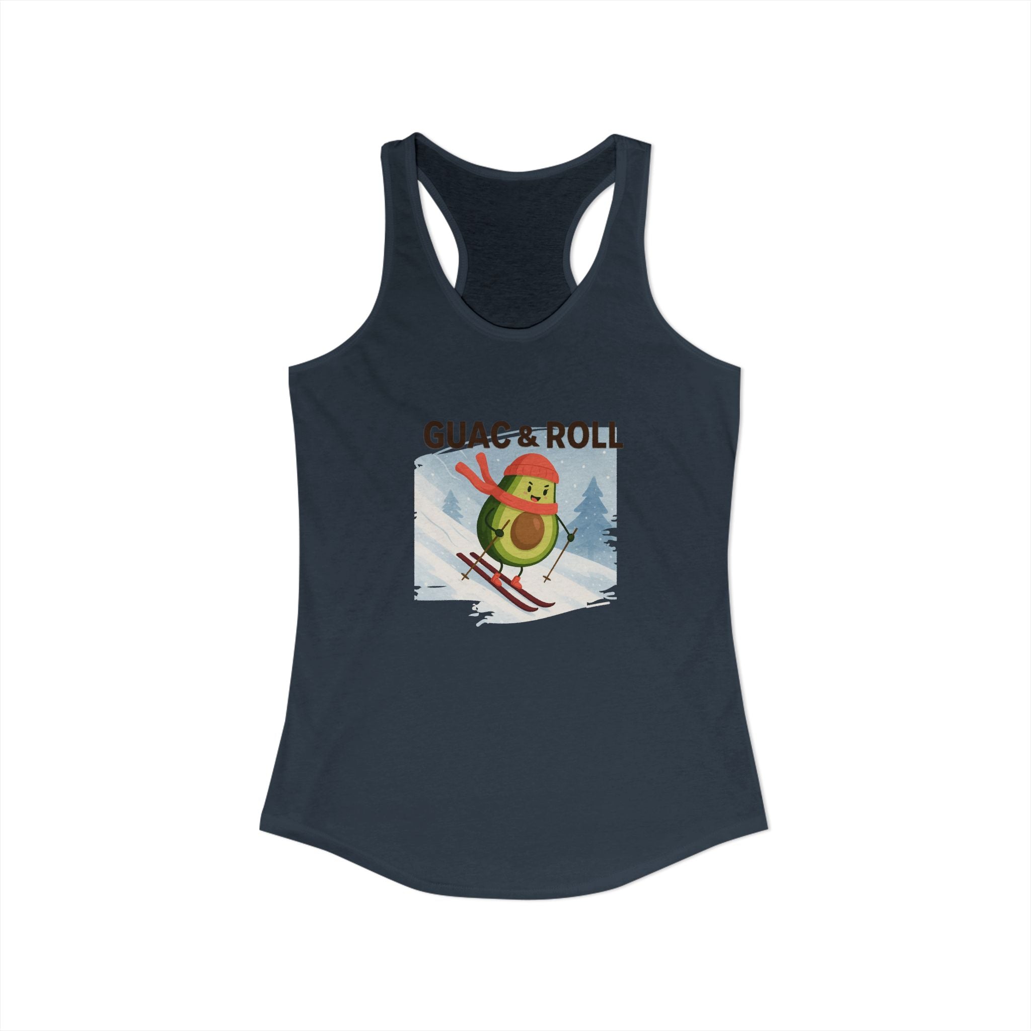 Skiing Avocado Graphic Tank Top