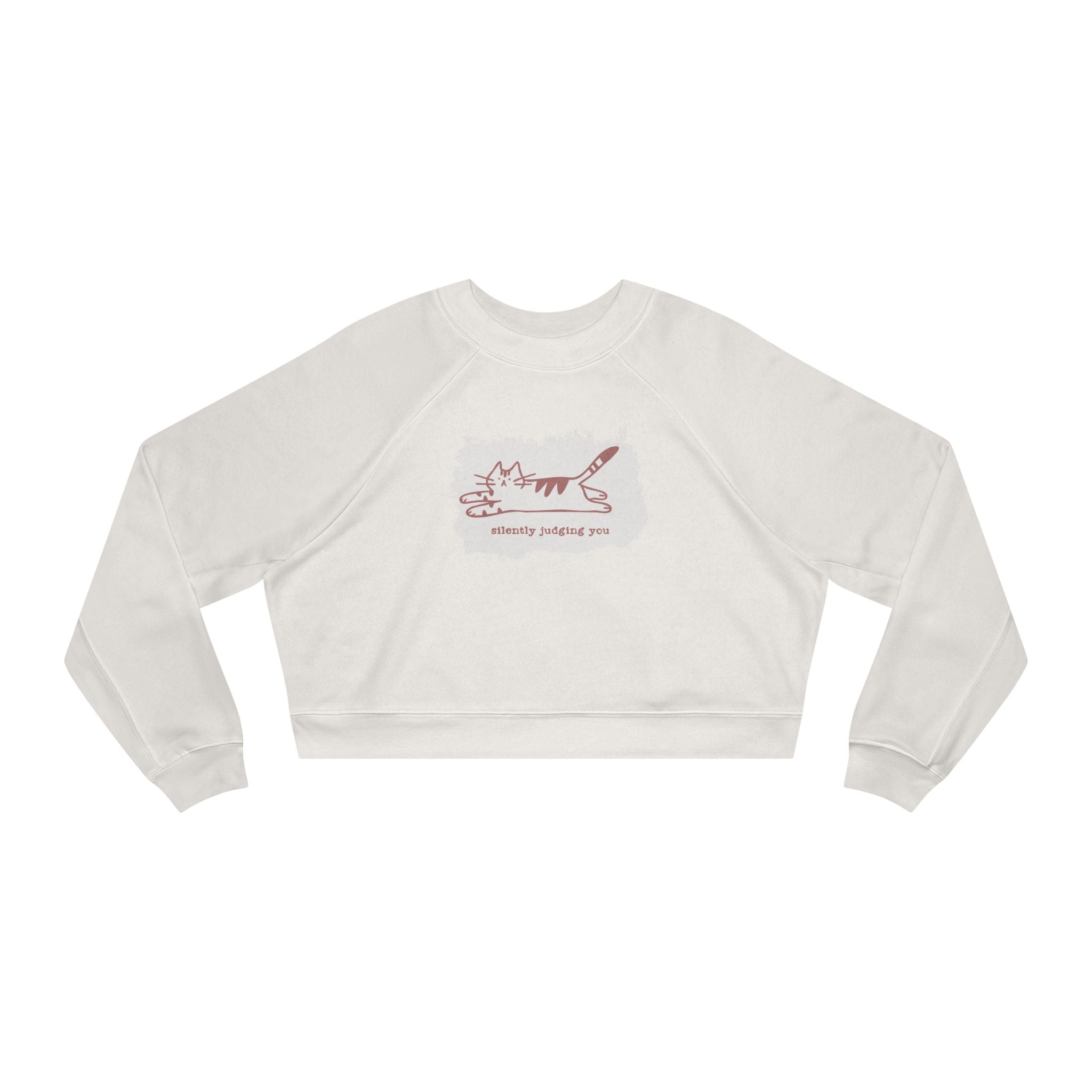 Silently Judging Cat Cropped Sweatshirt