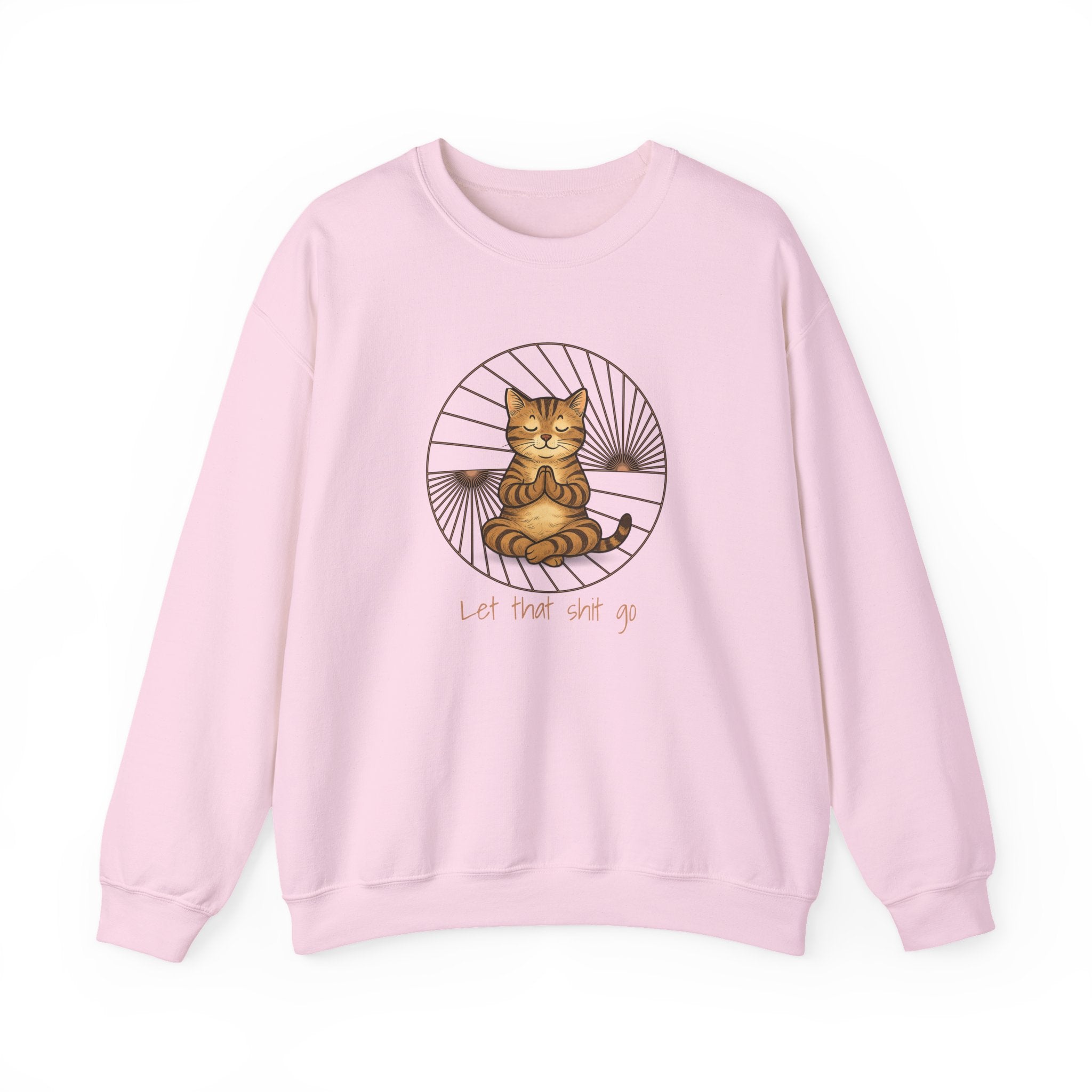 Meditating Cat Illustration Sweatshirt