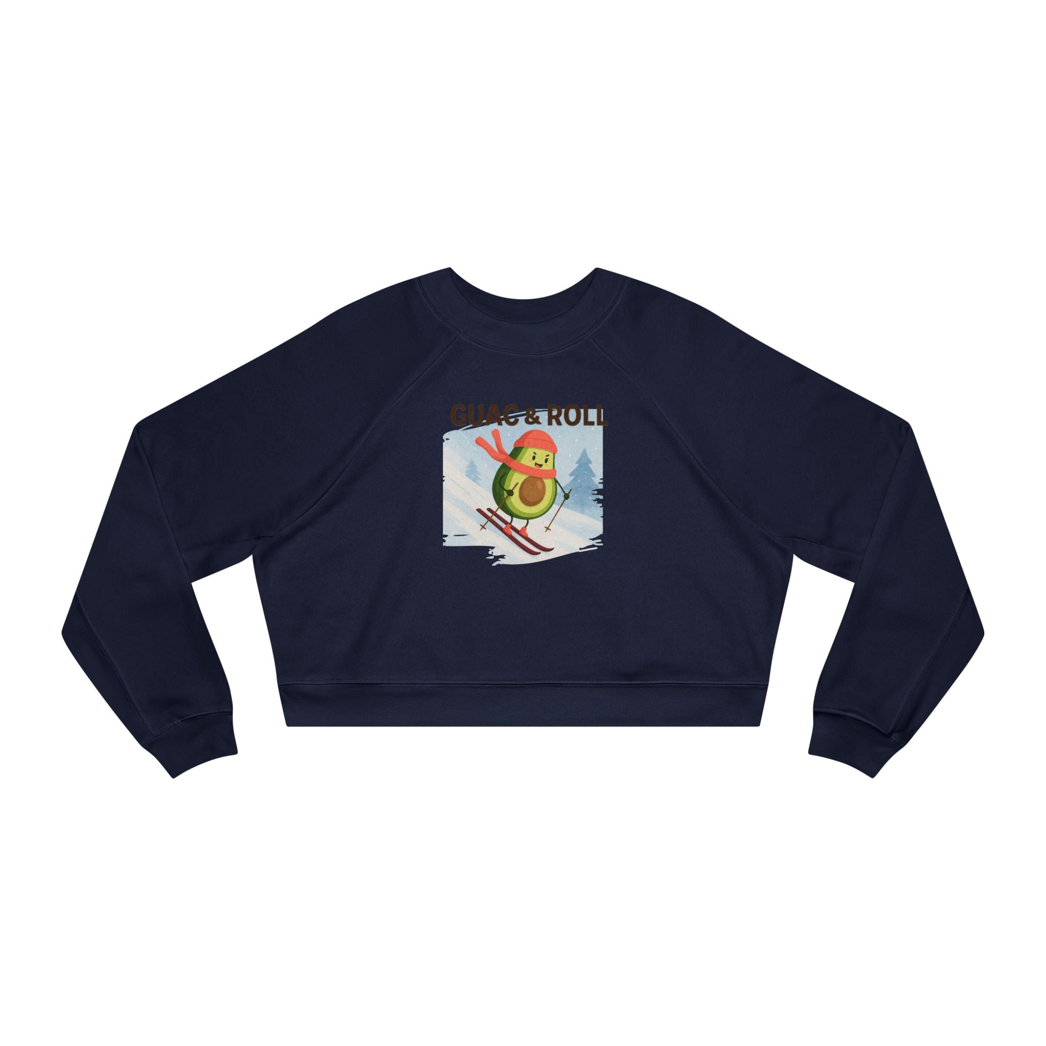 Guac & Roll Avocado Skiing Cropped Sweatshirt