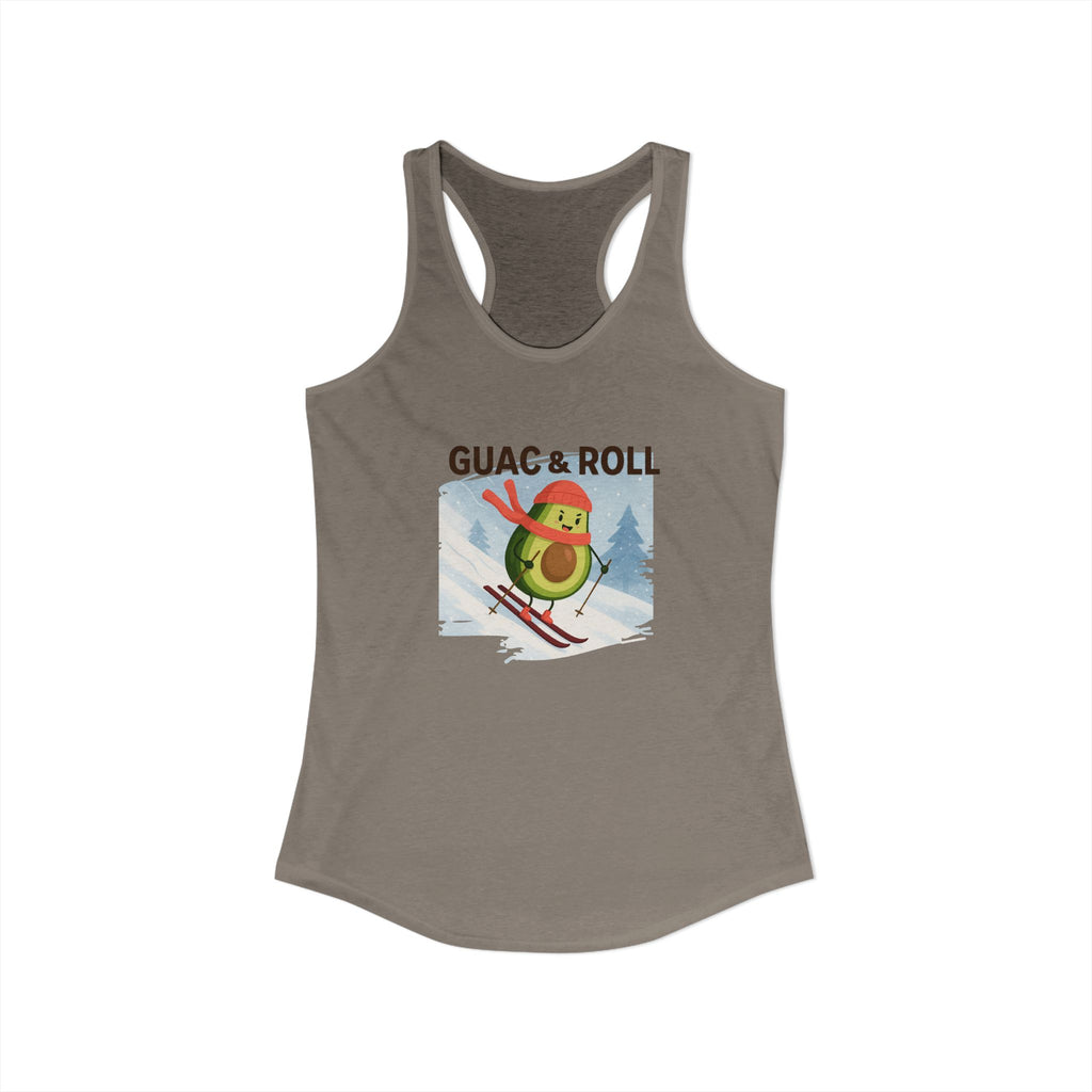 Skiing Avocado Graphic Tank Top