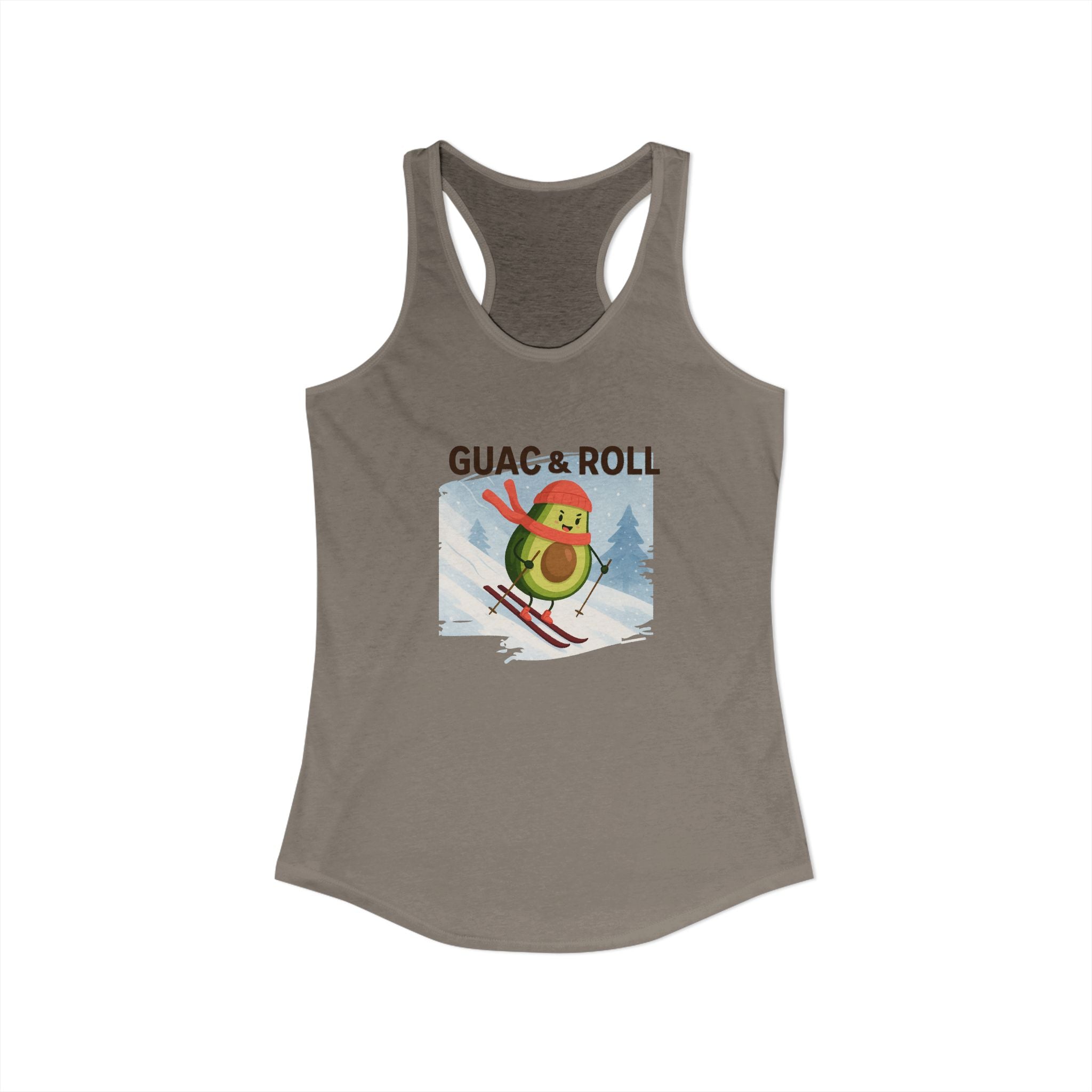 Skiing Avocado Graphic Tank Top