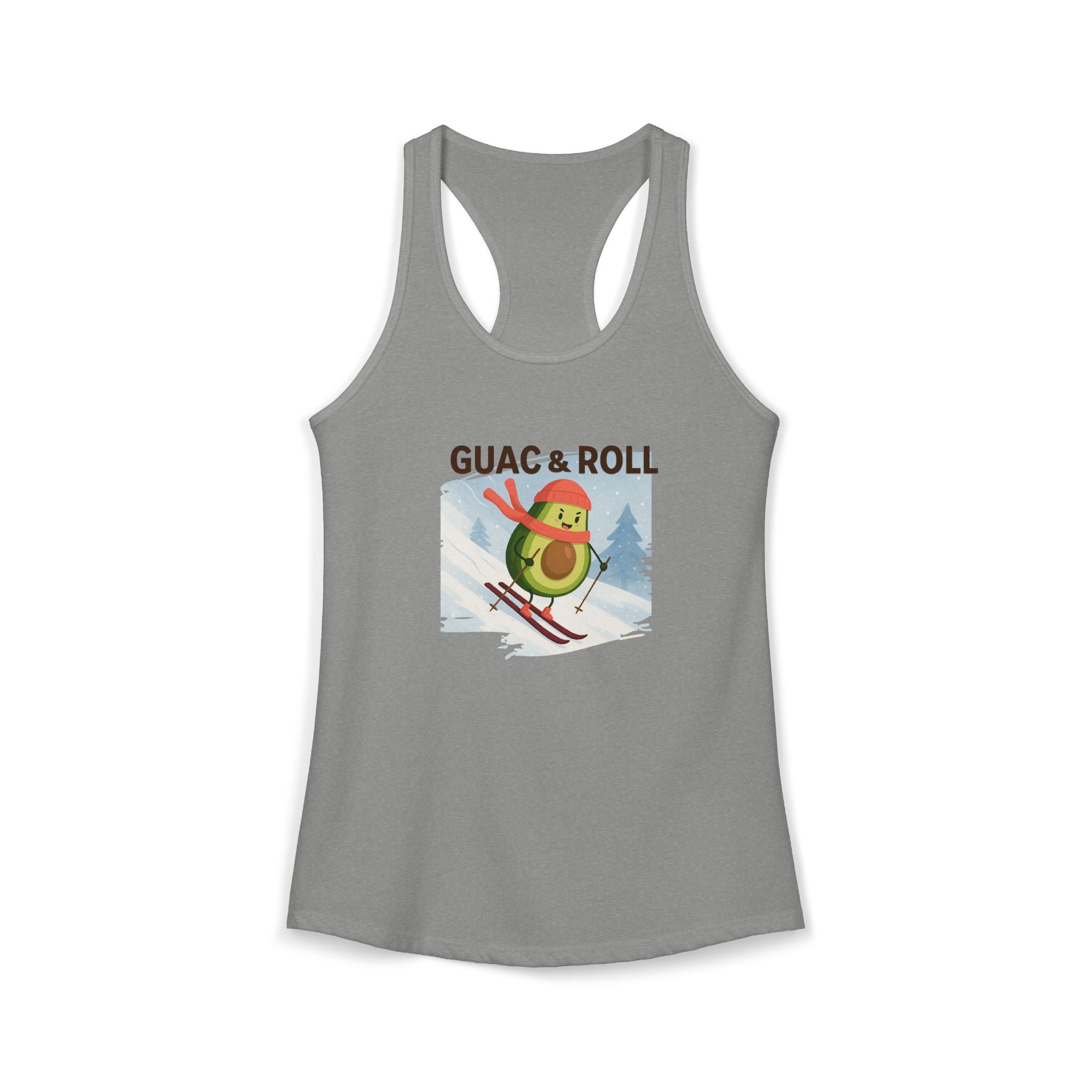 Skiing Avocado Graphic Tank Top