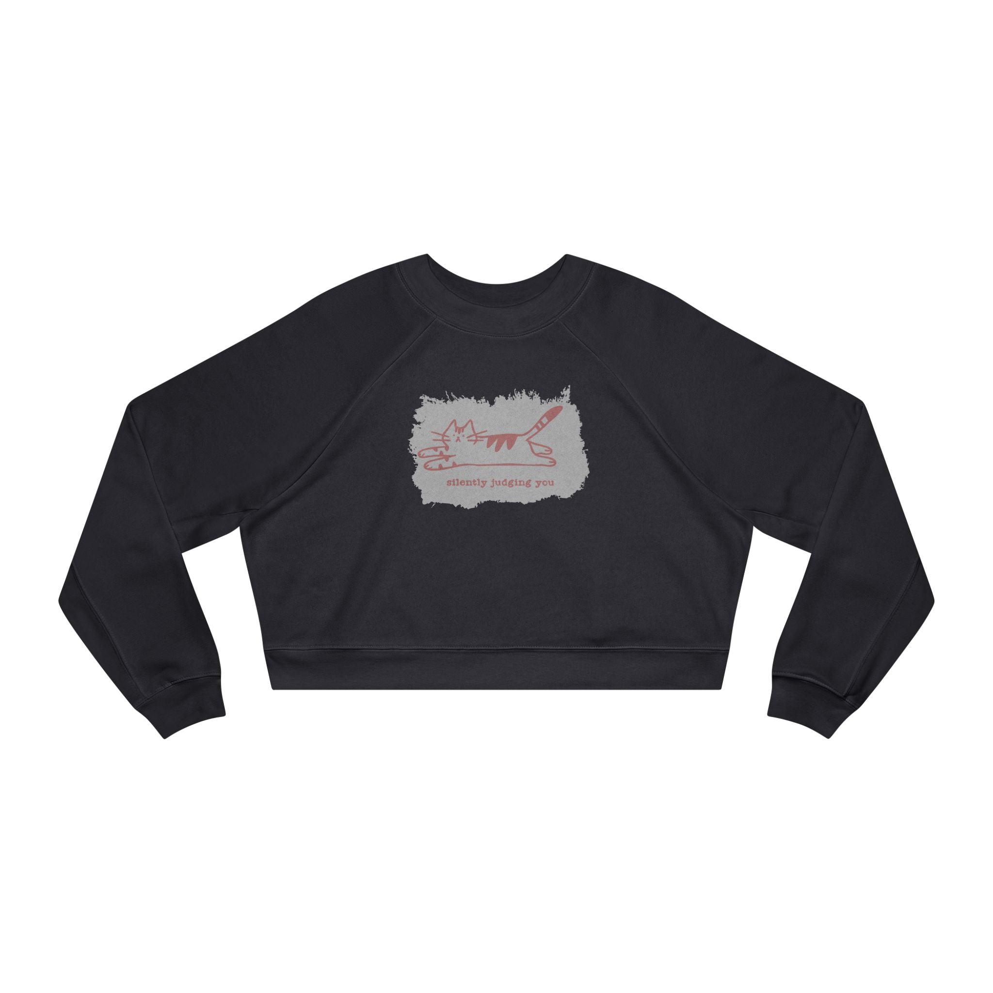 Silently Judging Cat Cropped Sweatshirt