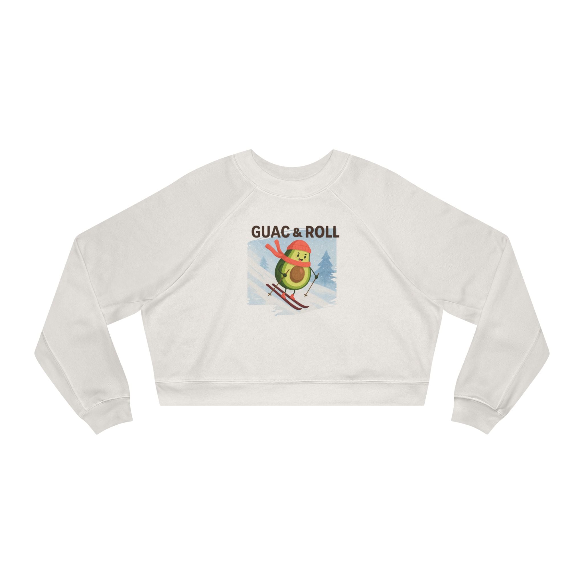 Guac & Roll Avocado Skiing Cropped Sweatshirt