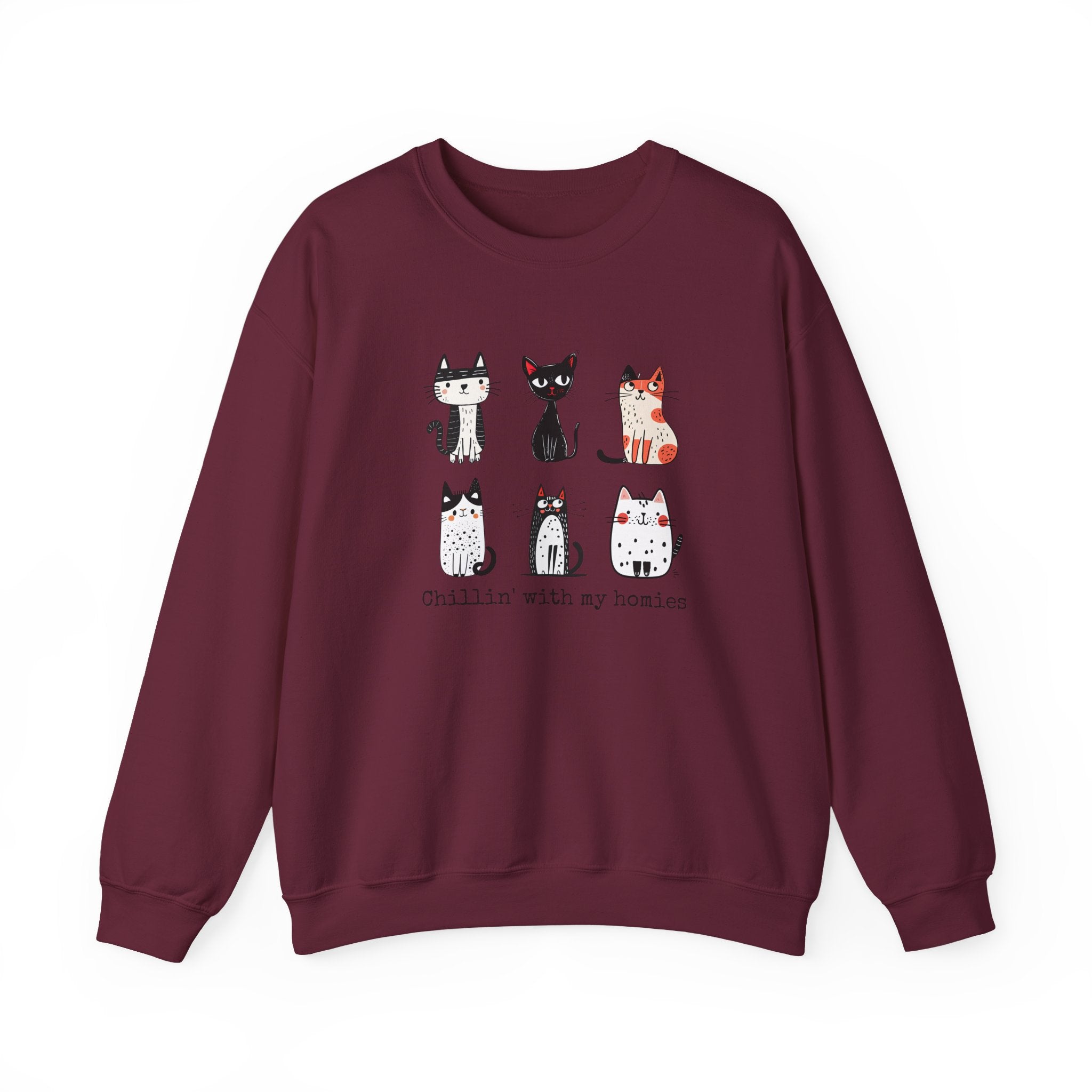 Chillin' with My Homies Cats Graphic Sweatshirt