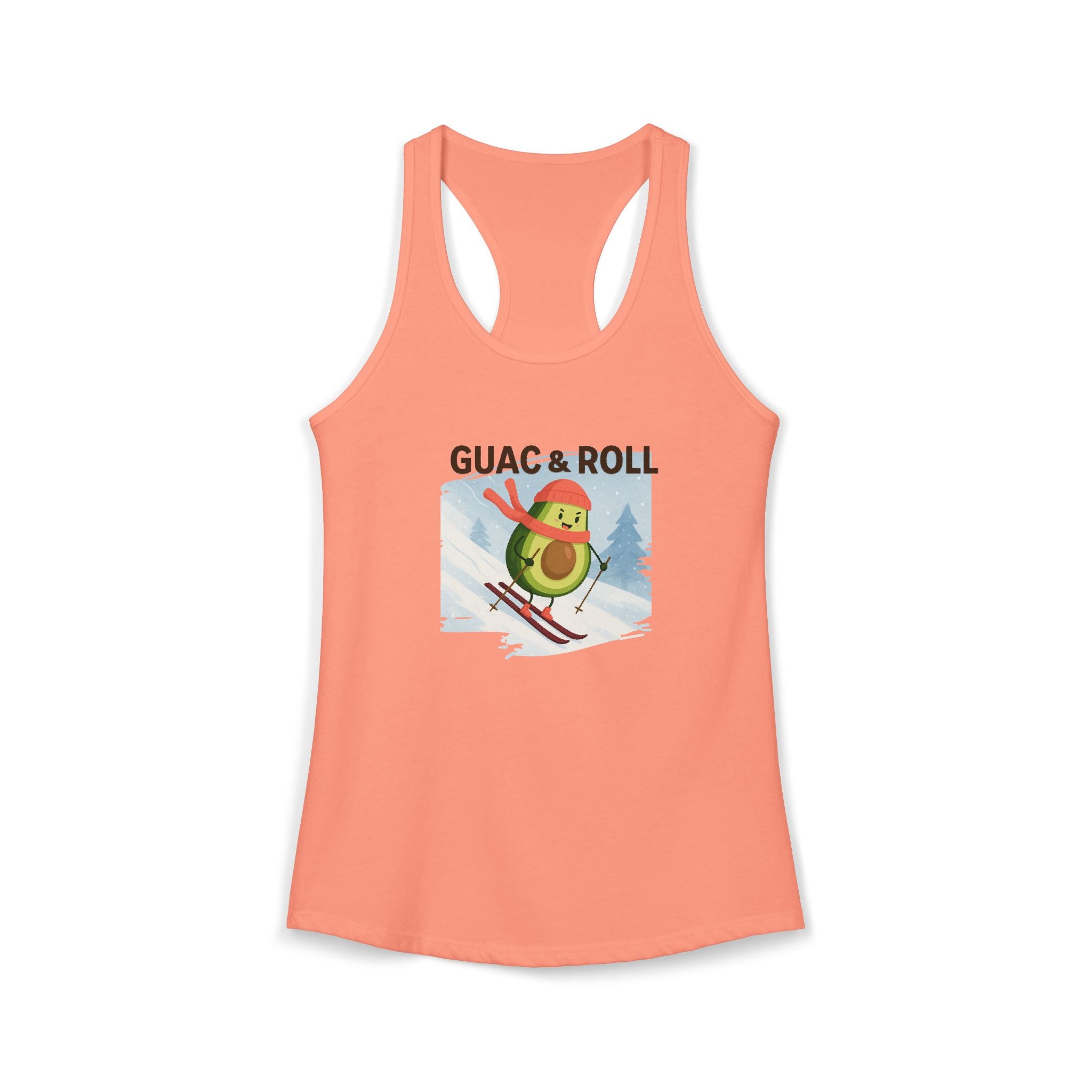 Skiing Avocado Graphic Tank Top