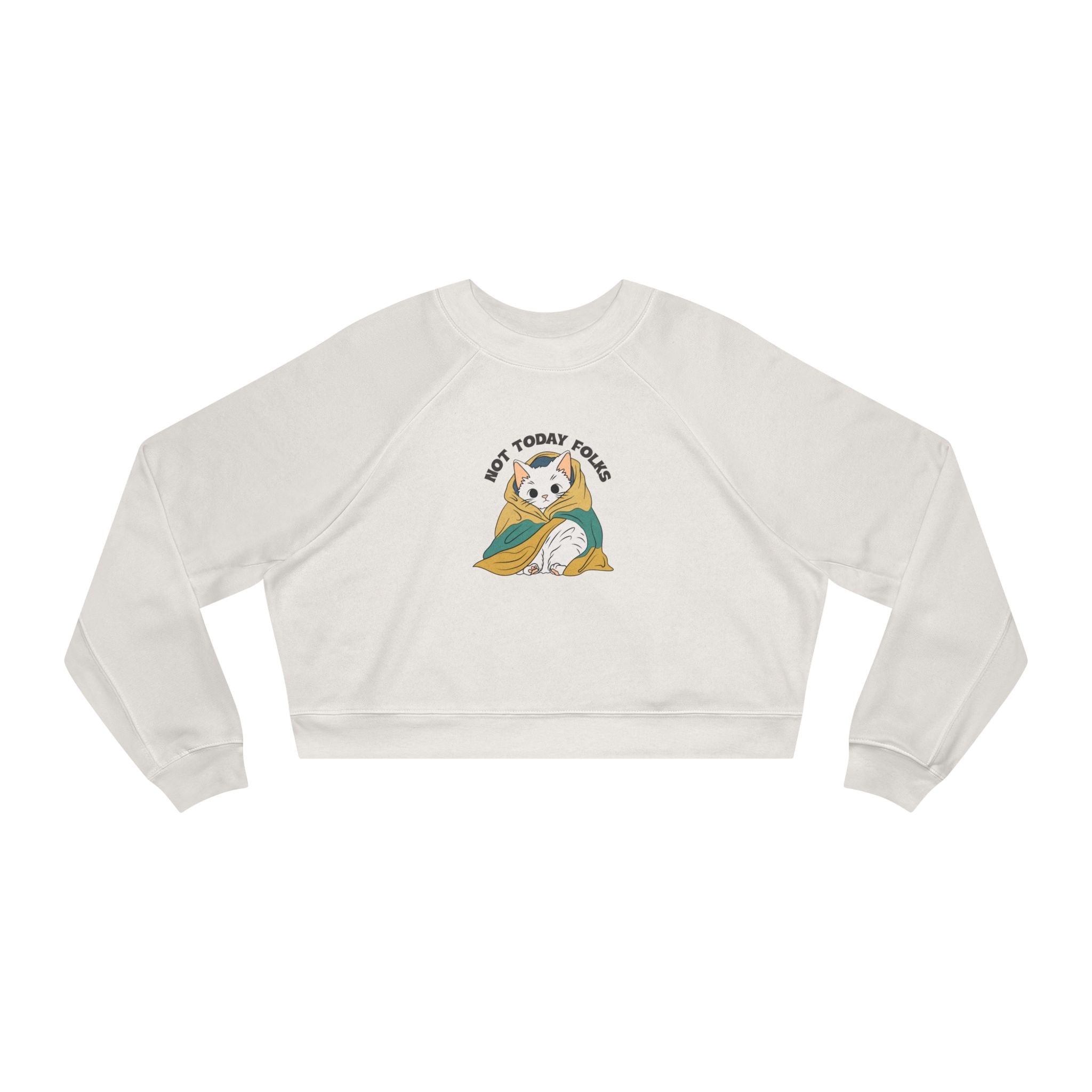 Cat Wrapped in Blanket Cropped Sweatshirt