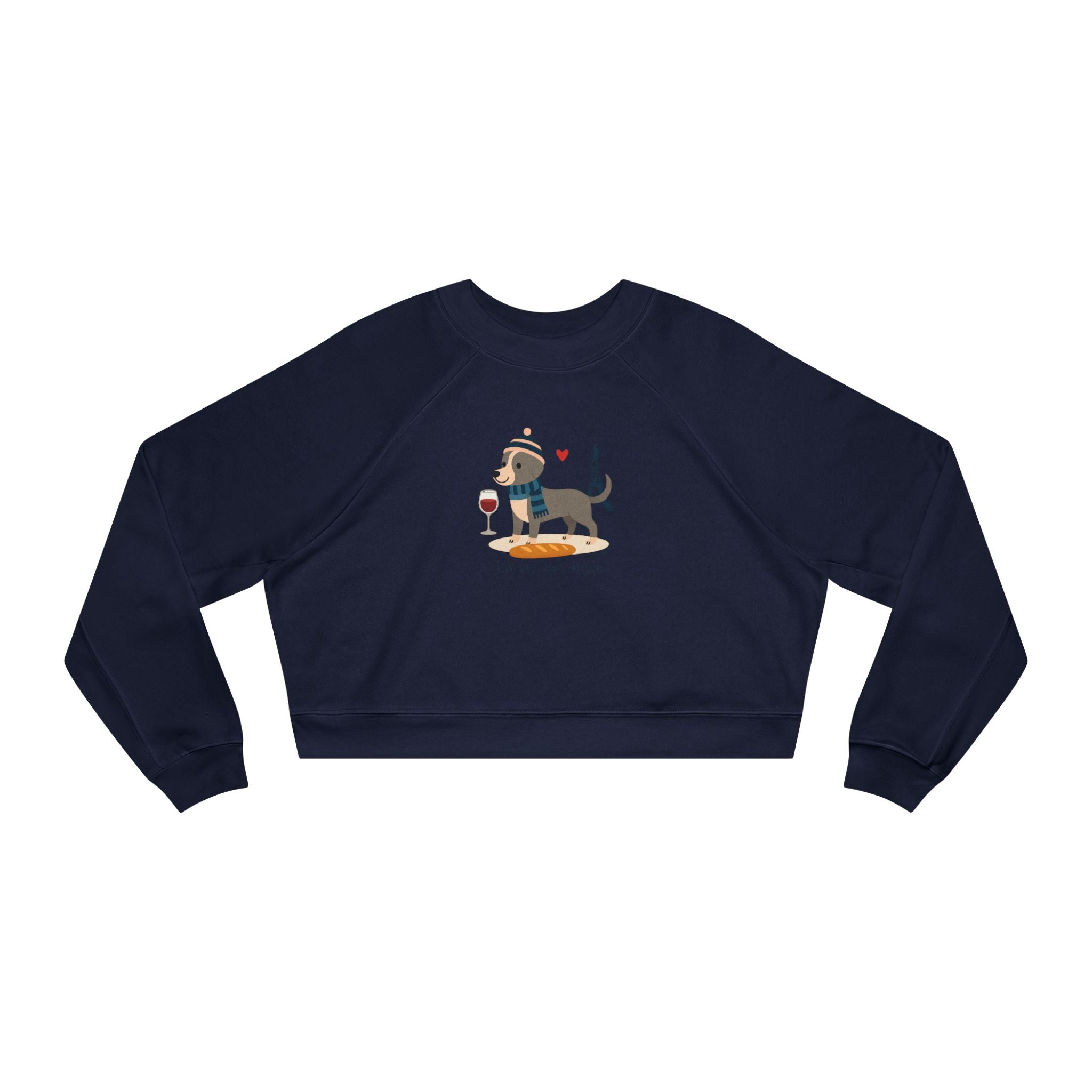 Dachshund in Paris Cropped Sweatshirt