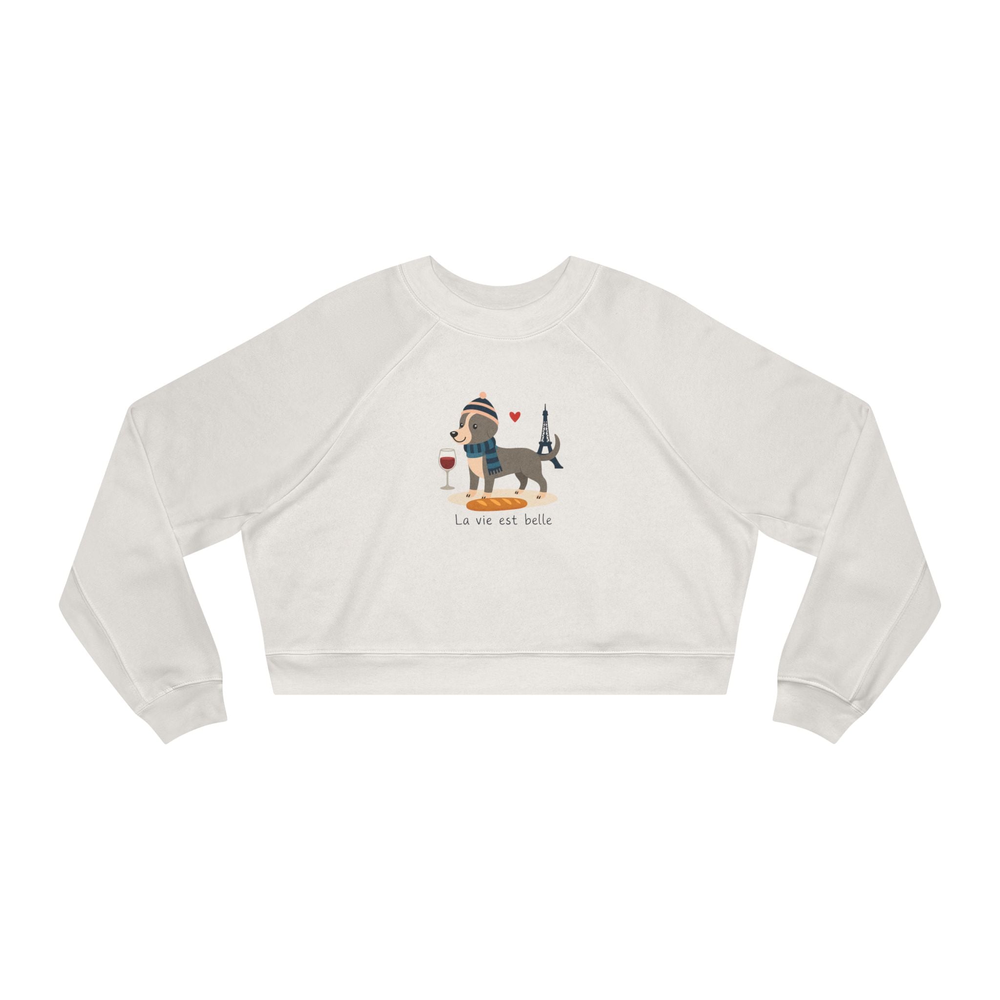 Dachshund in Paris Cropped Sweatshirt