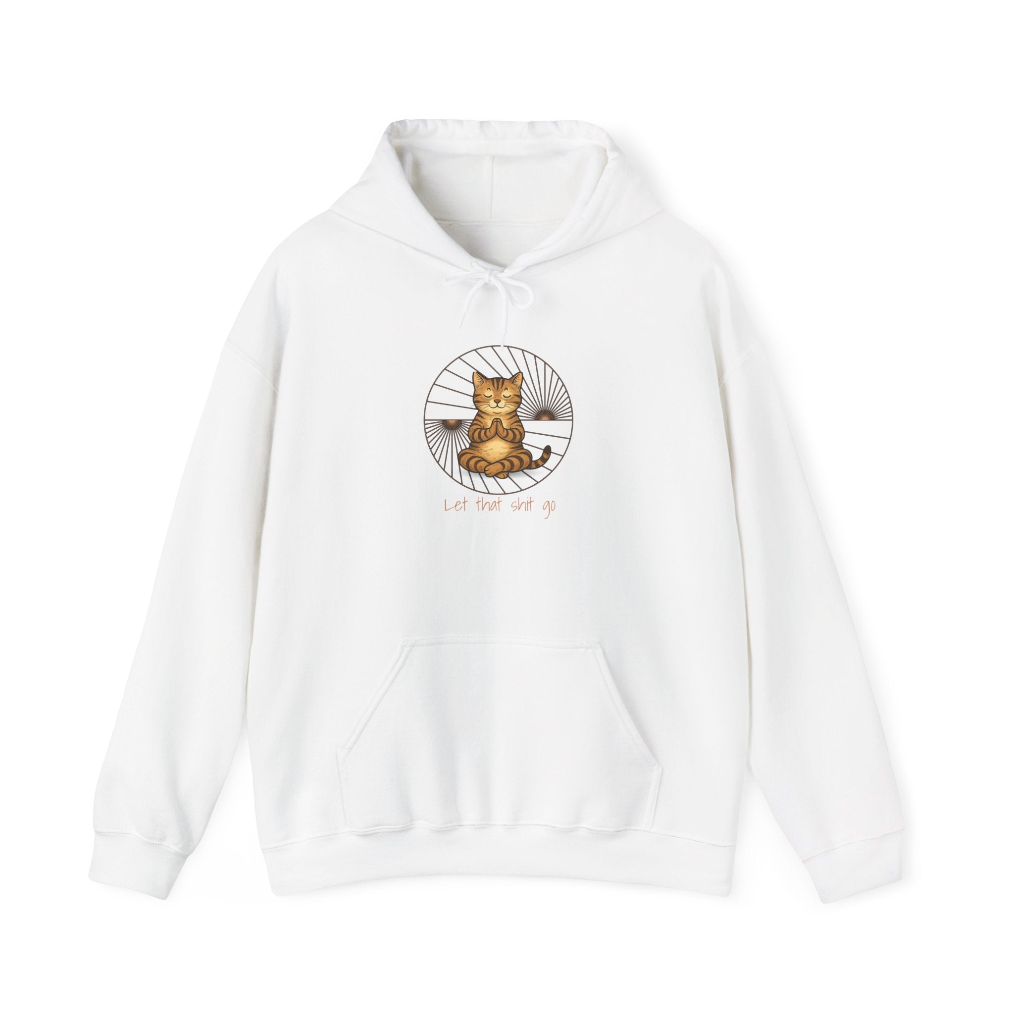 Meditating Cat Illustration Hoodie