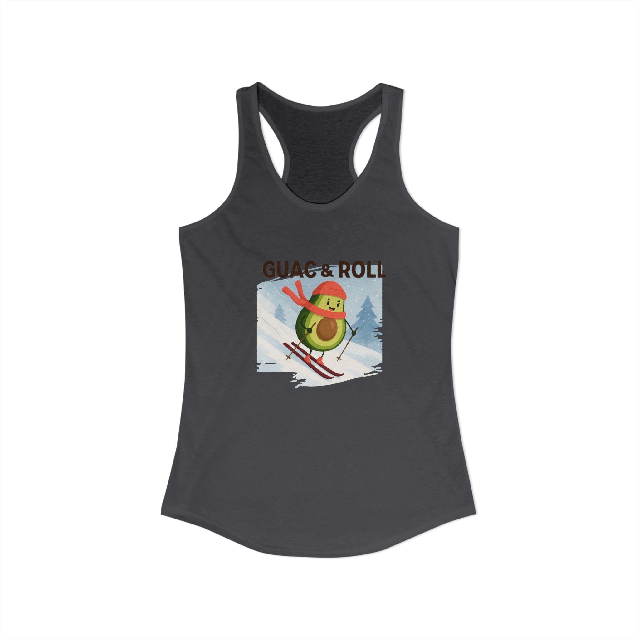 Skiing Avocado Graphic Tank Top