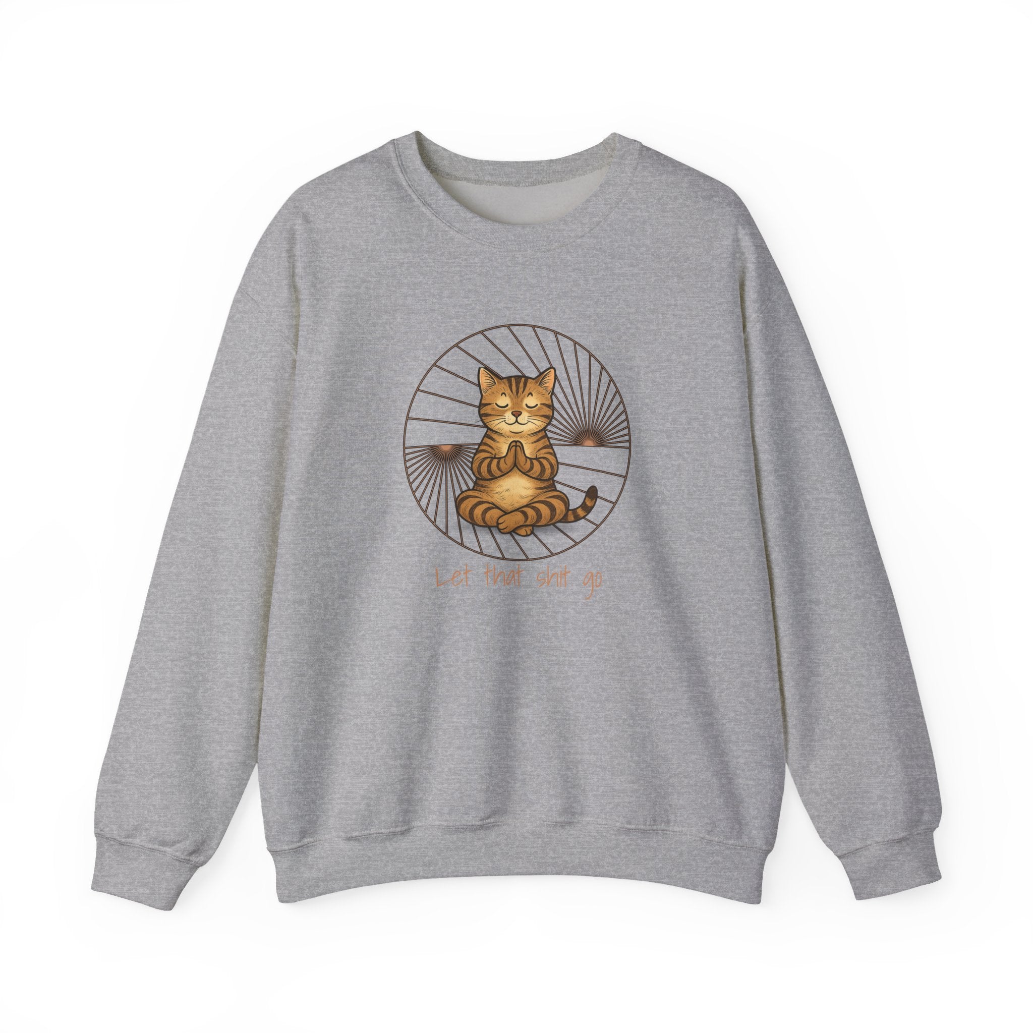 Meditating Cat Illustration Sweatshirt