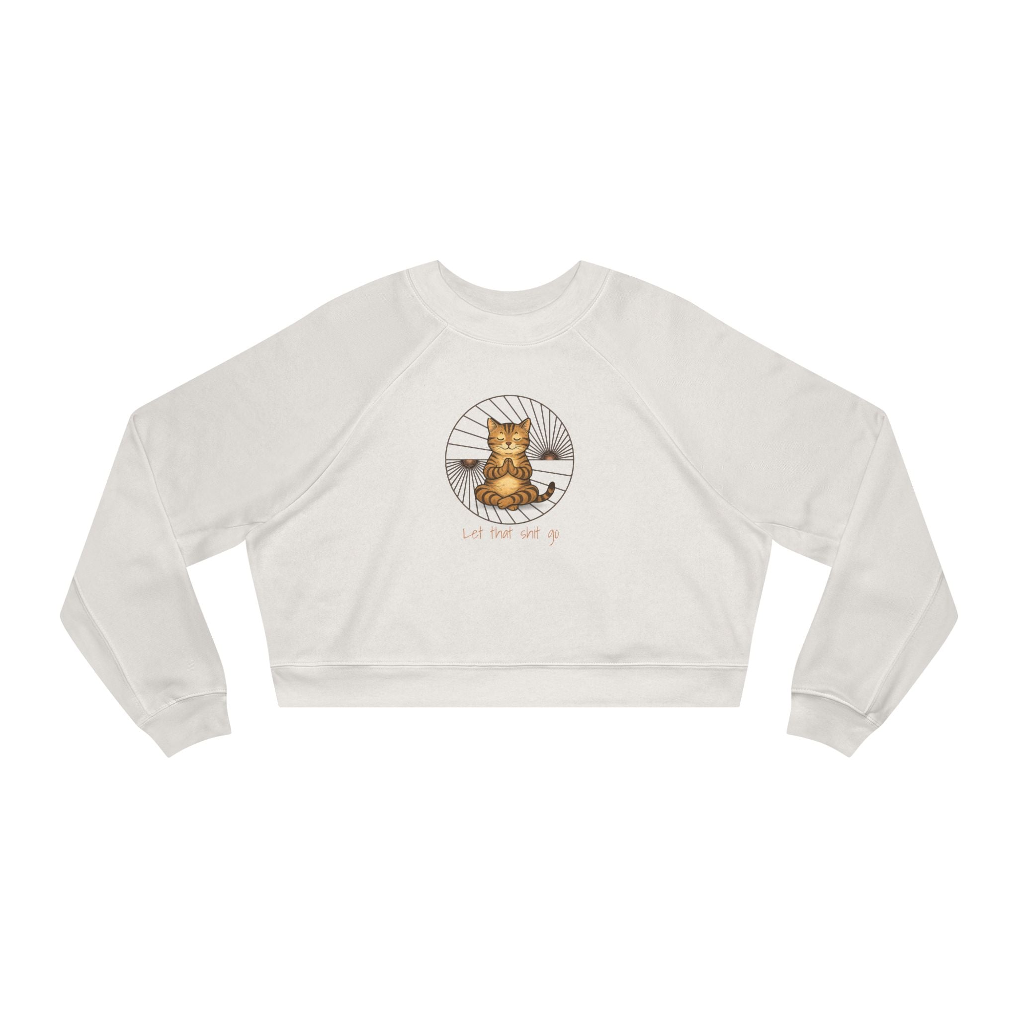 Golden Cat Illustration Cropped Sweatshirt