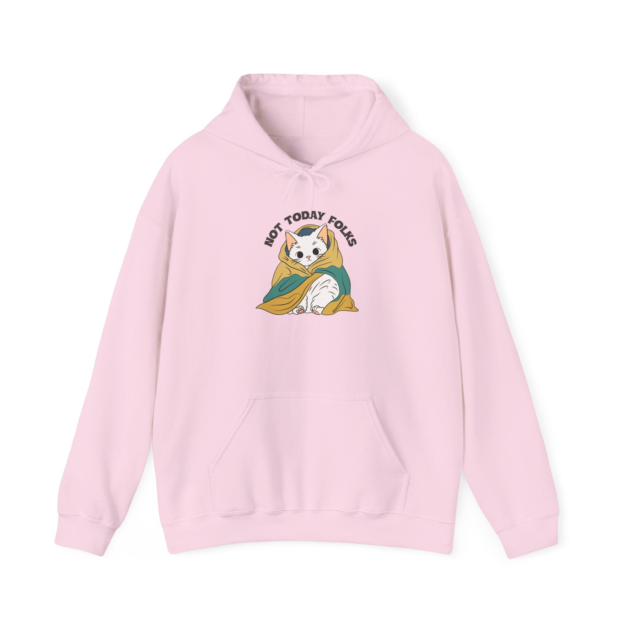 Not Today Folks Cat Graphic Hoodie