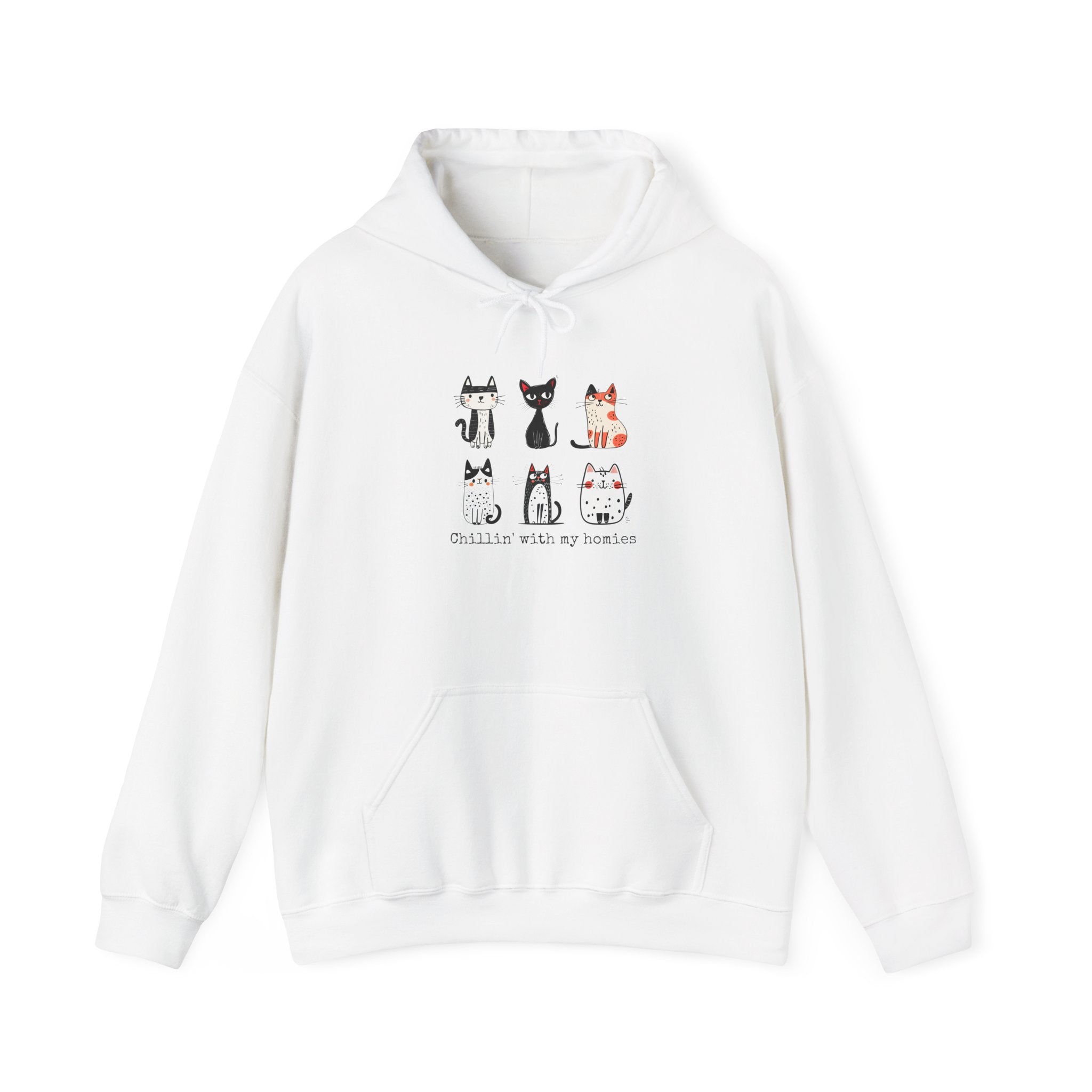Chillin' with my Homies Cat Graphic Hoodie
