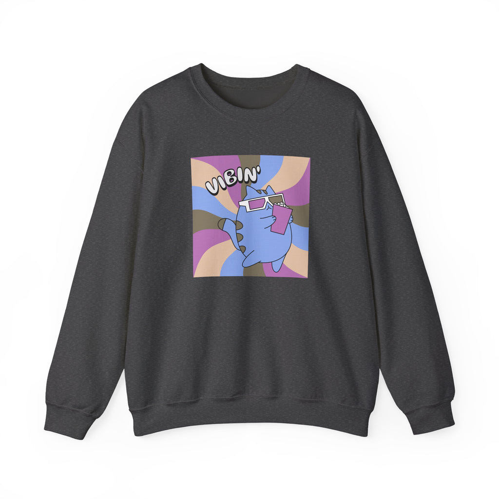 Vibin' Cat Retro Graphic Sweatshirt