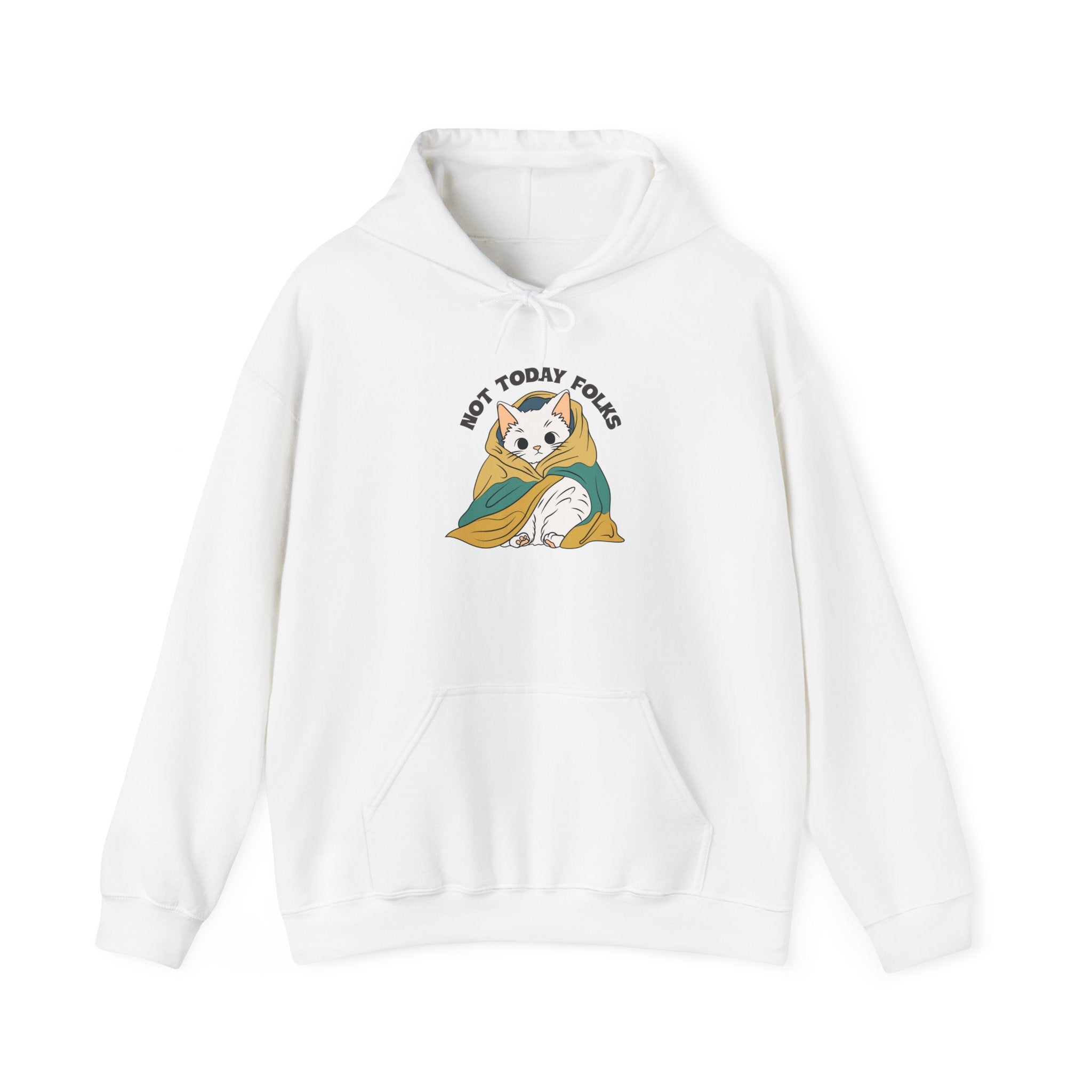 Not Today Folks Cat Graphic Hoodie