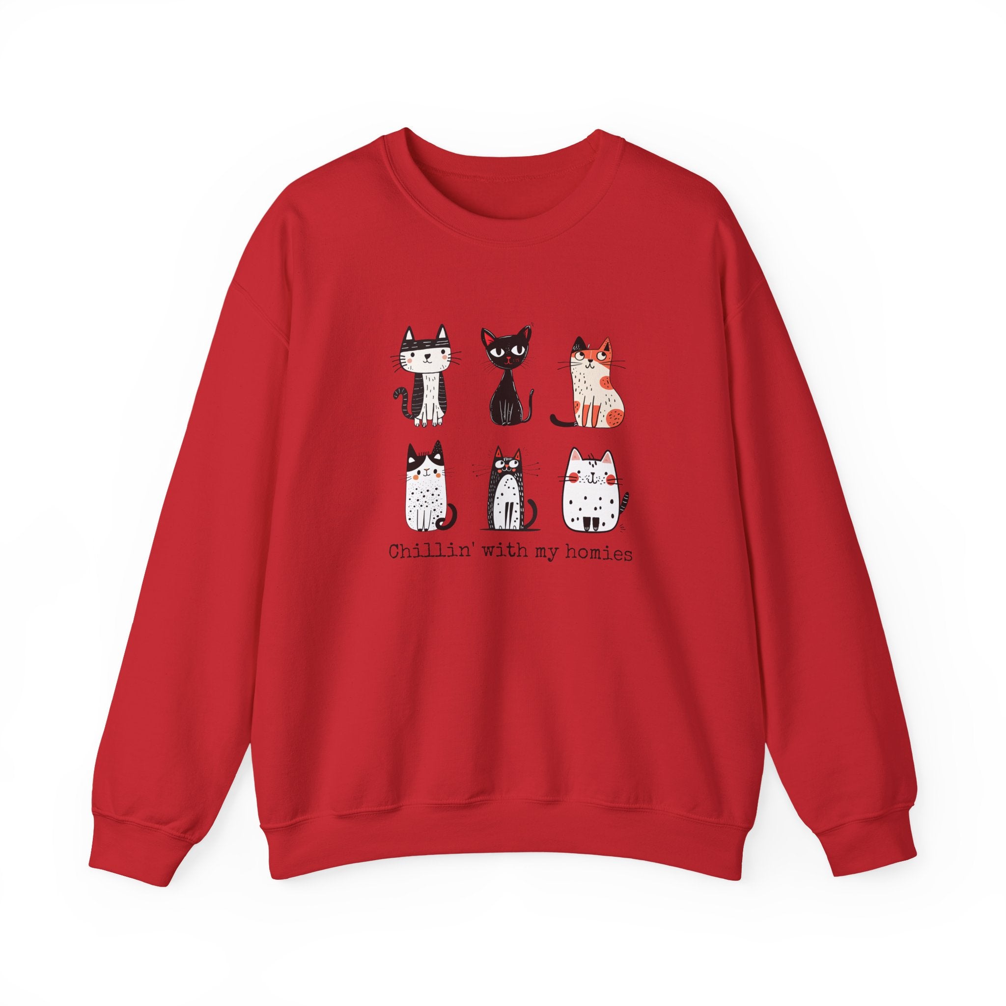 Chillin' with My Homies Cats Graphic Sweatshirt