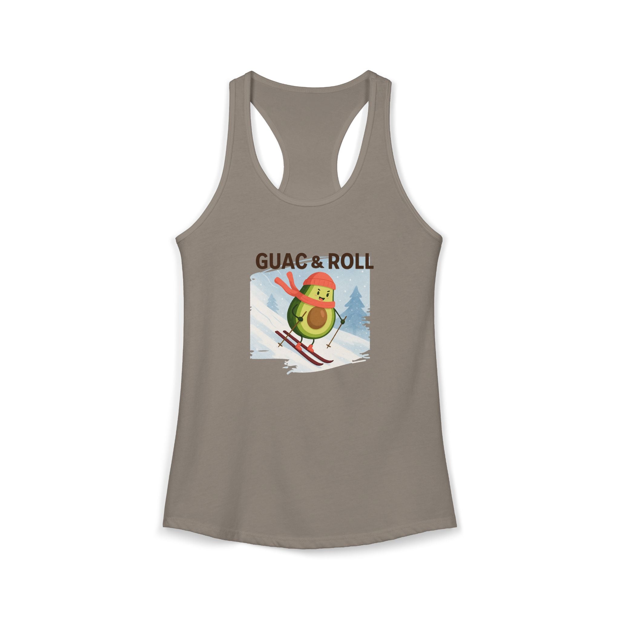 Skiing Avocado Graphic Tank Top