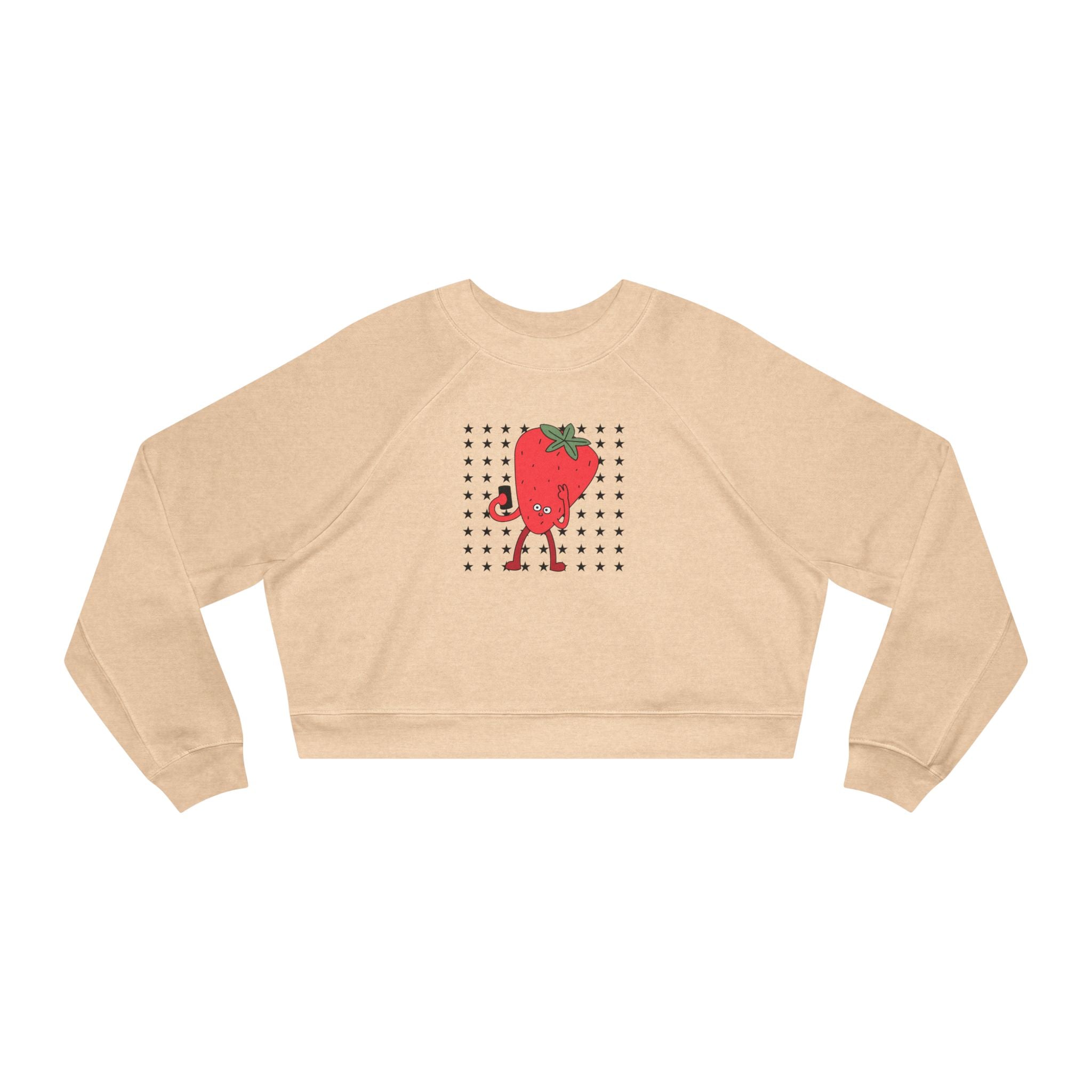 Strawberry Character Cropped Sweatshirt