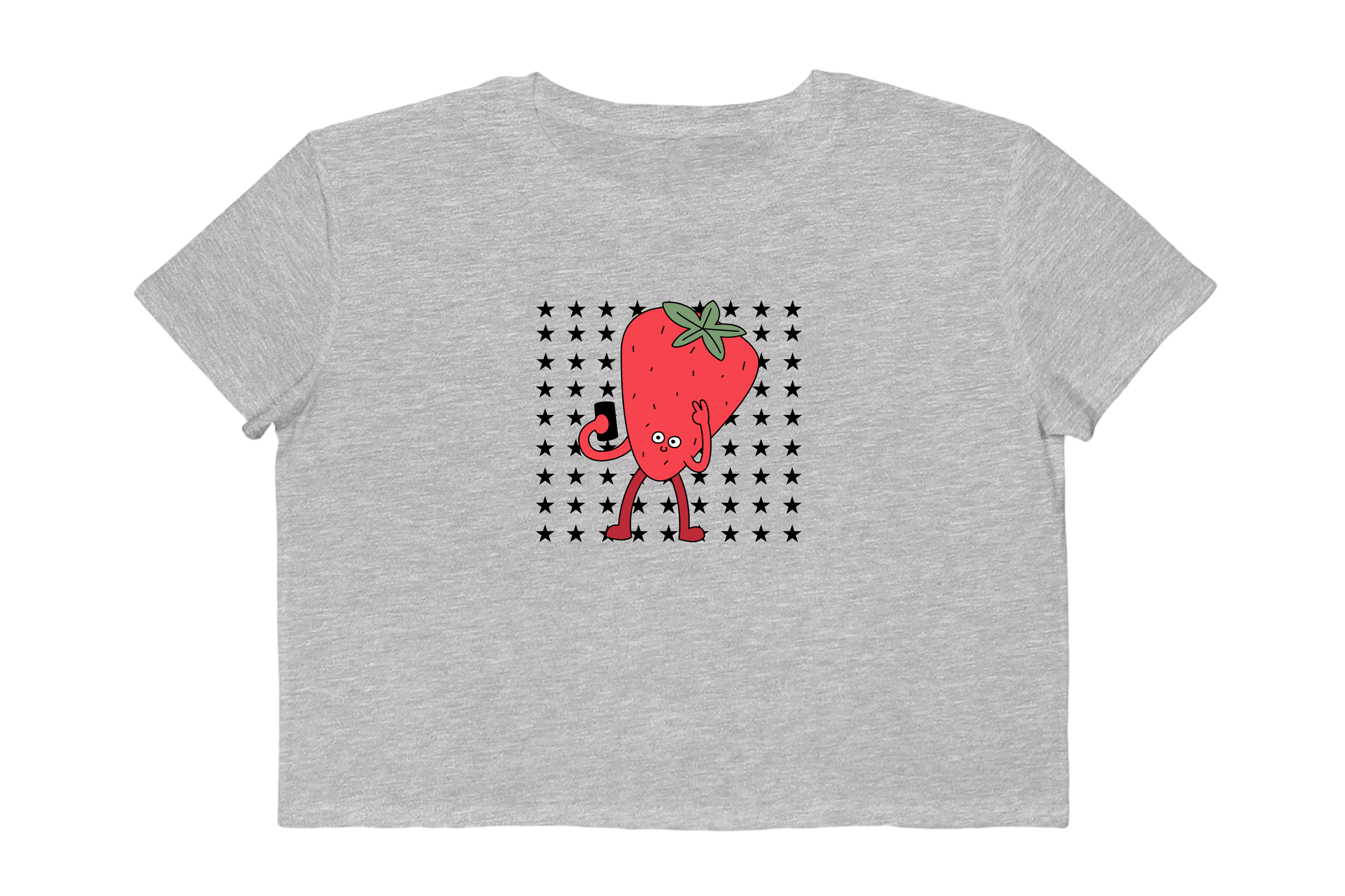 Retro Strawberry Character Cropped Tee