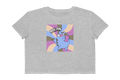 Vibin' Retro Swirl Cat Cropped Tee