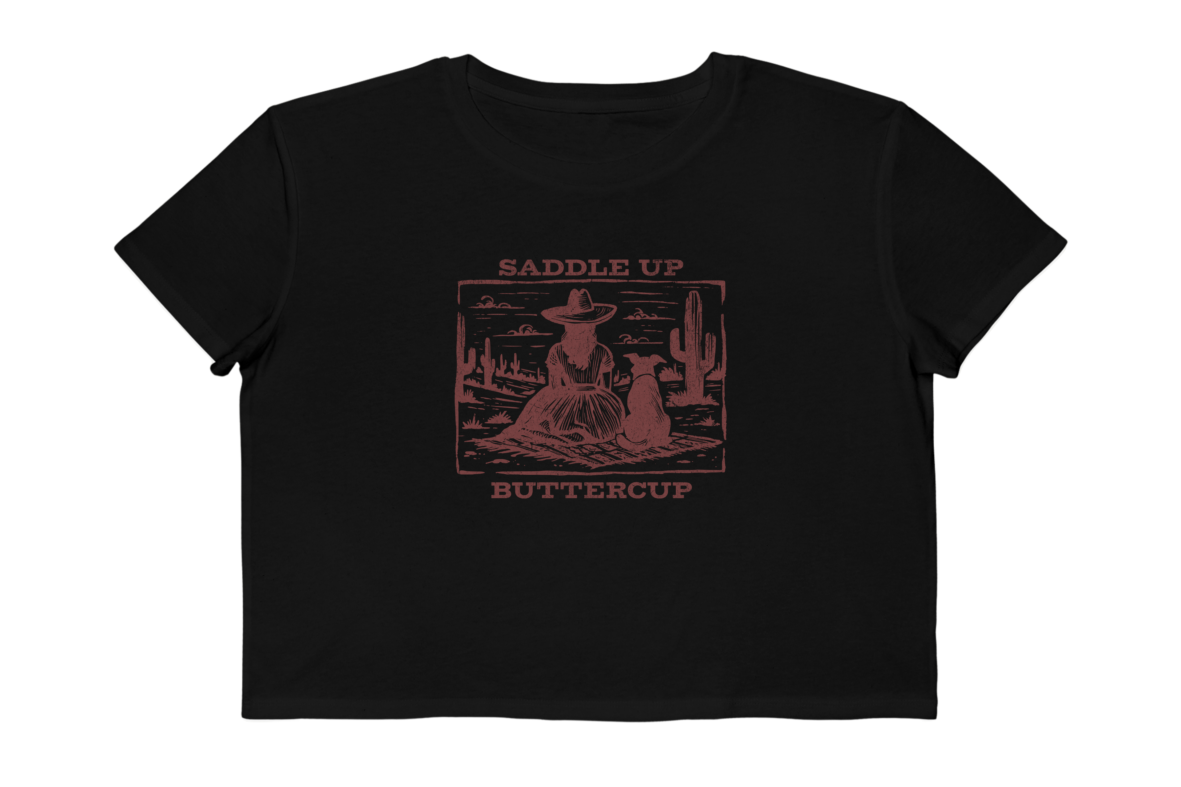 Saddle Up Buttercup Vintage Graphic Cropped Tee