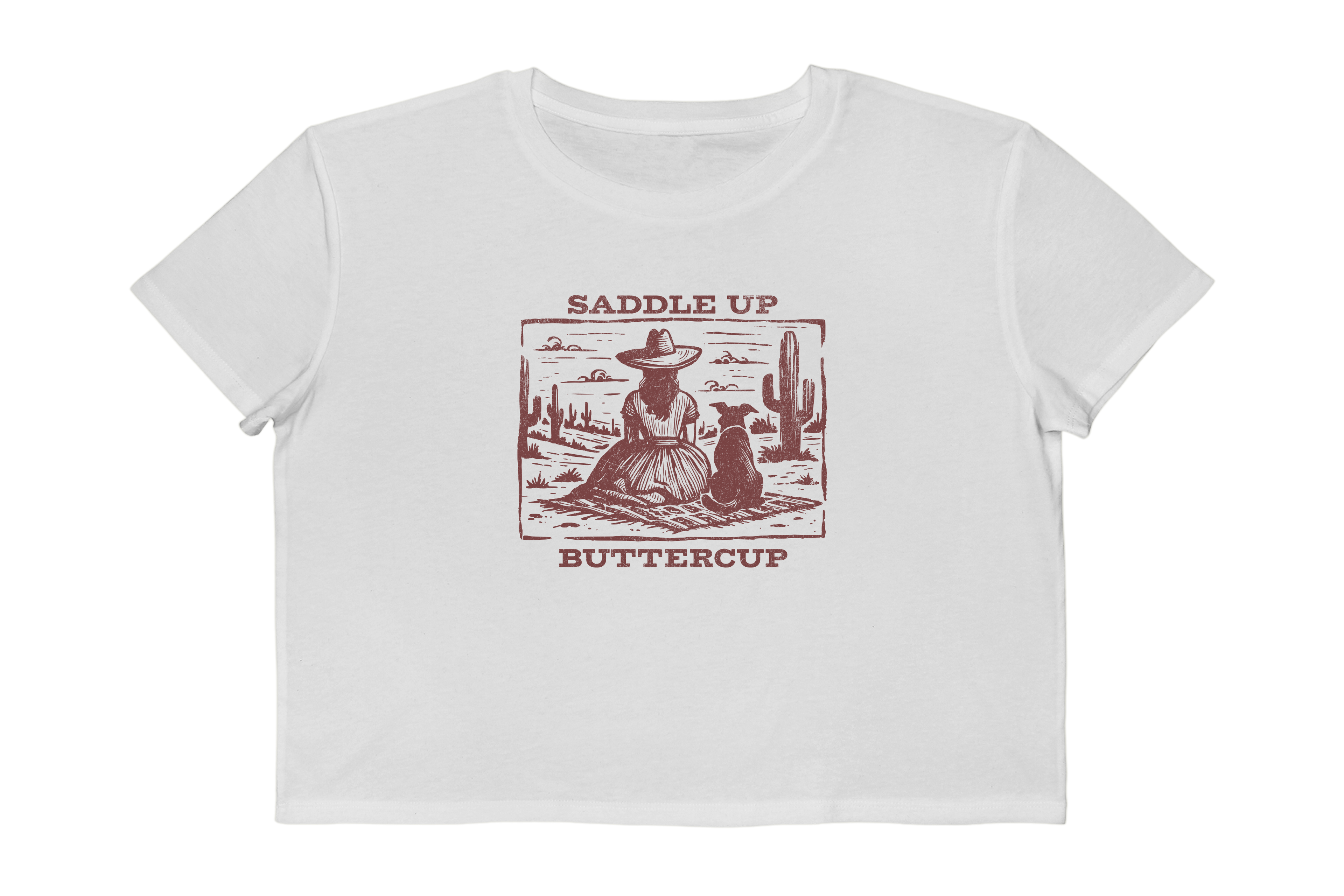 Saddle Up Buttercup Vintage Graphic Cropped Tee