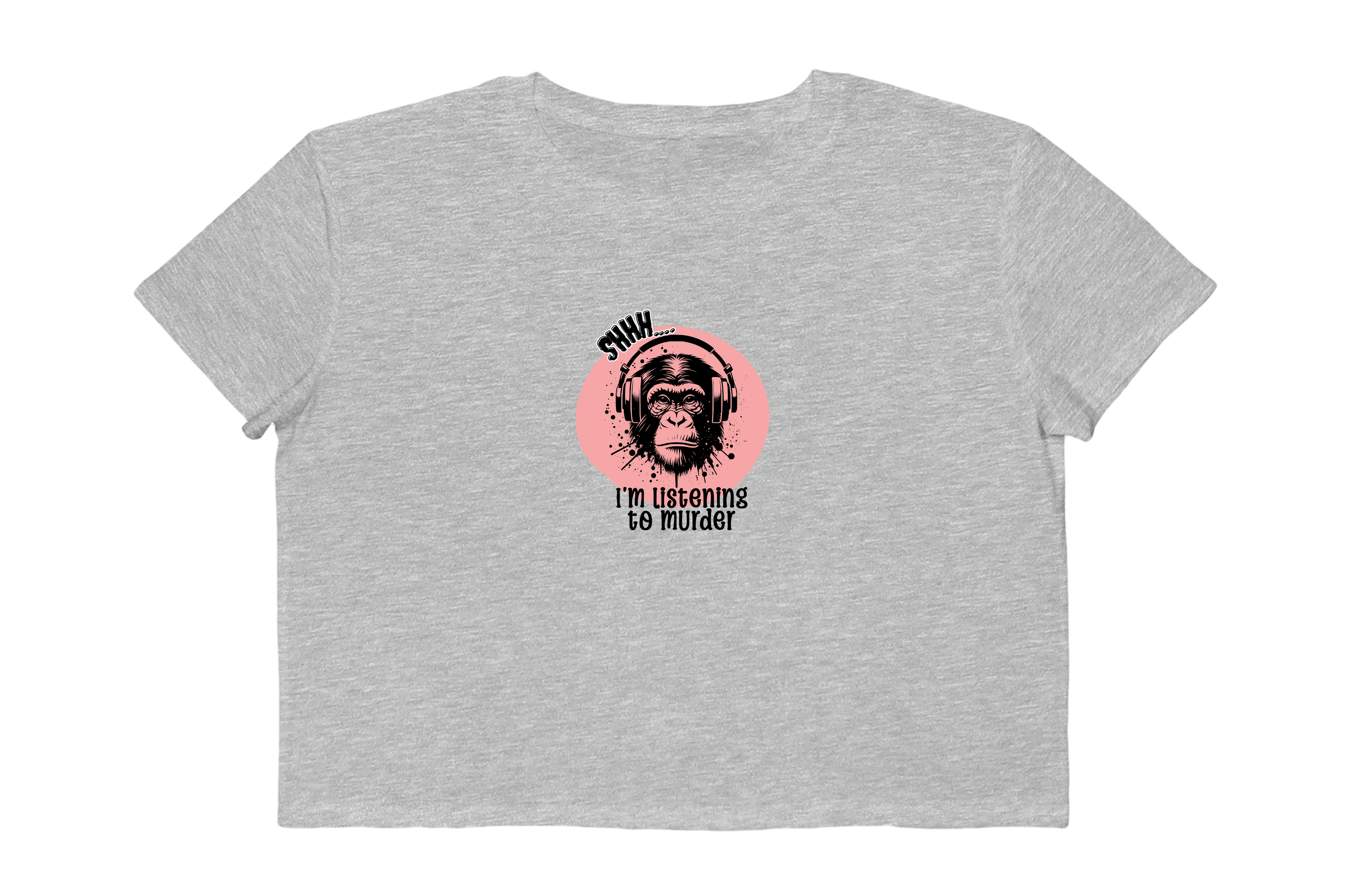 Monkey with Headphones True Crime Cropped Tee
