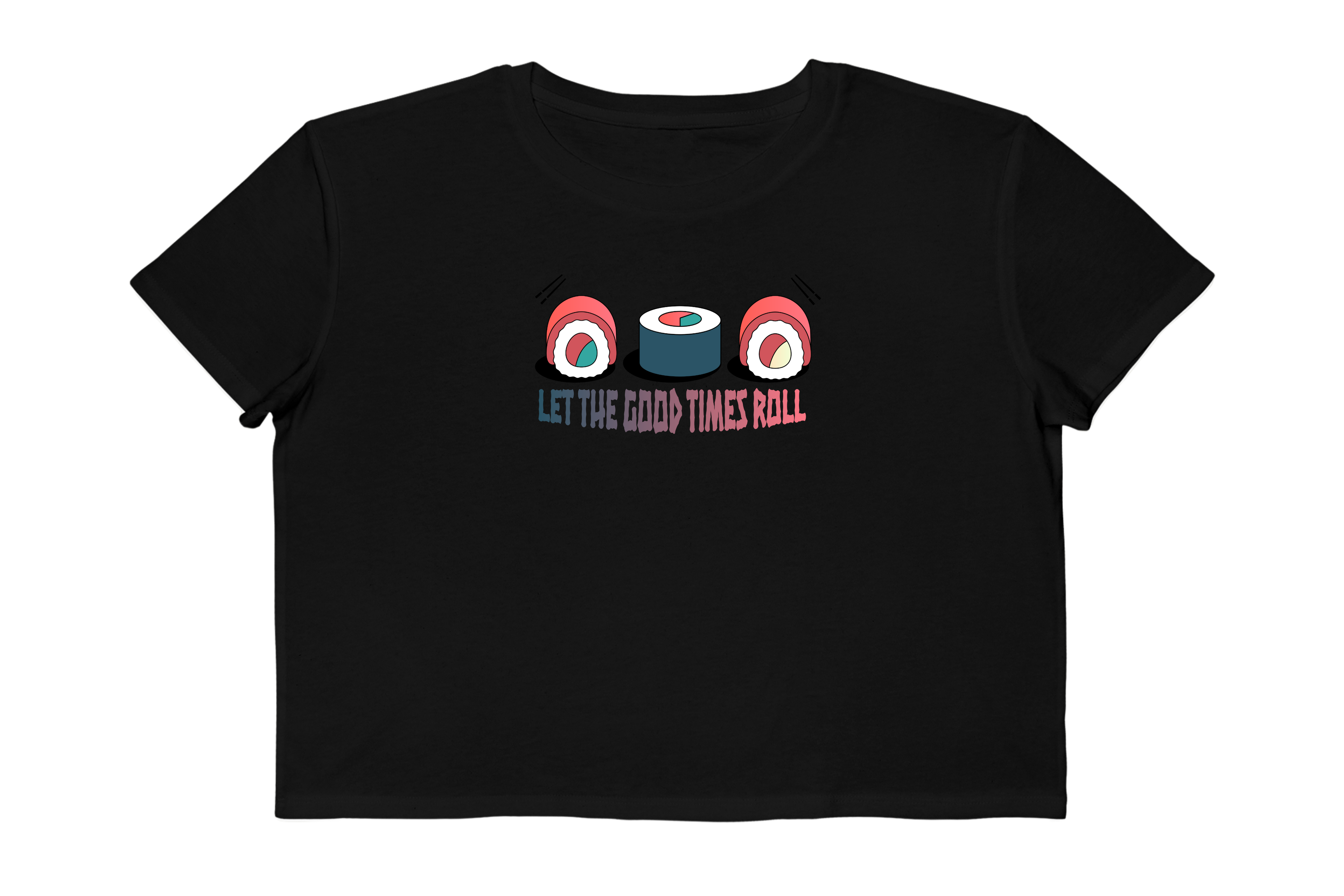 Sushi Rolls Graphic Cropped Tee