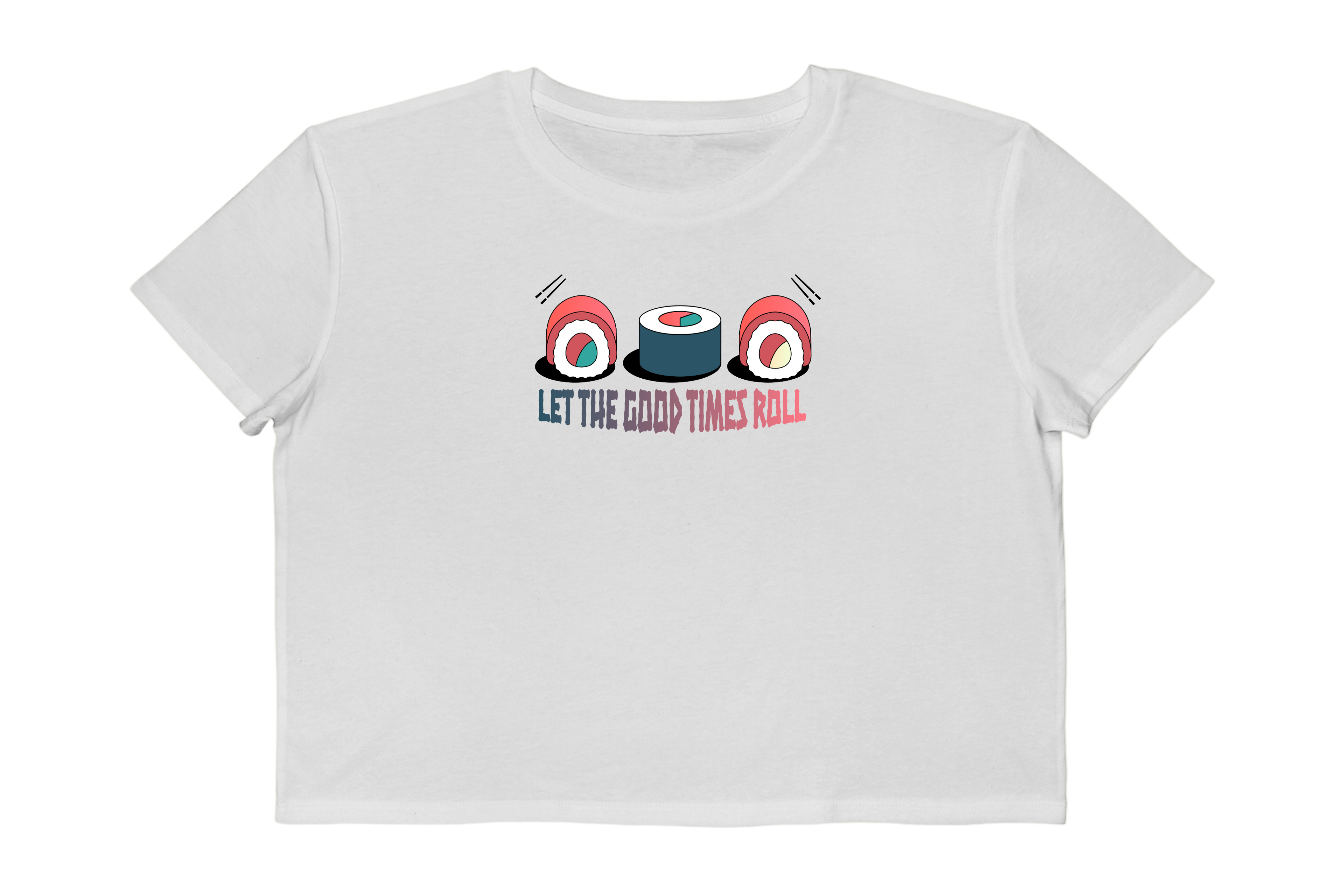 Sushi Rolls Graphic Cropped Tee