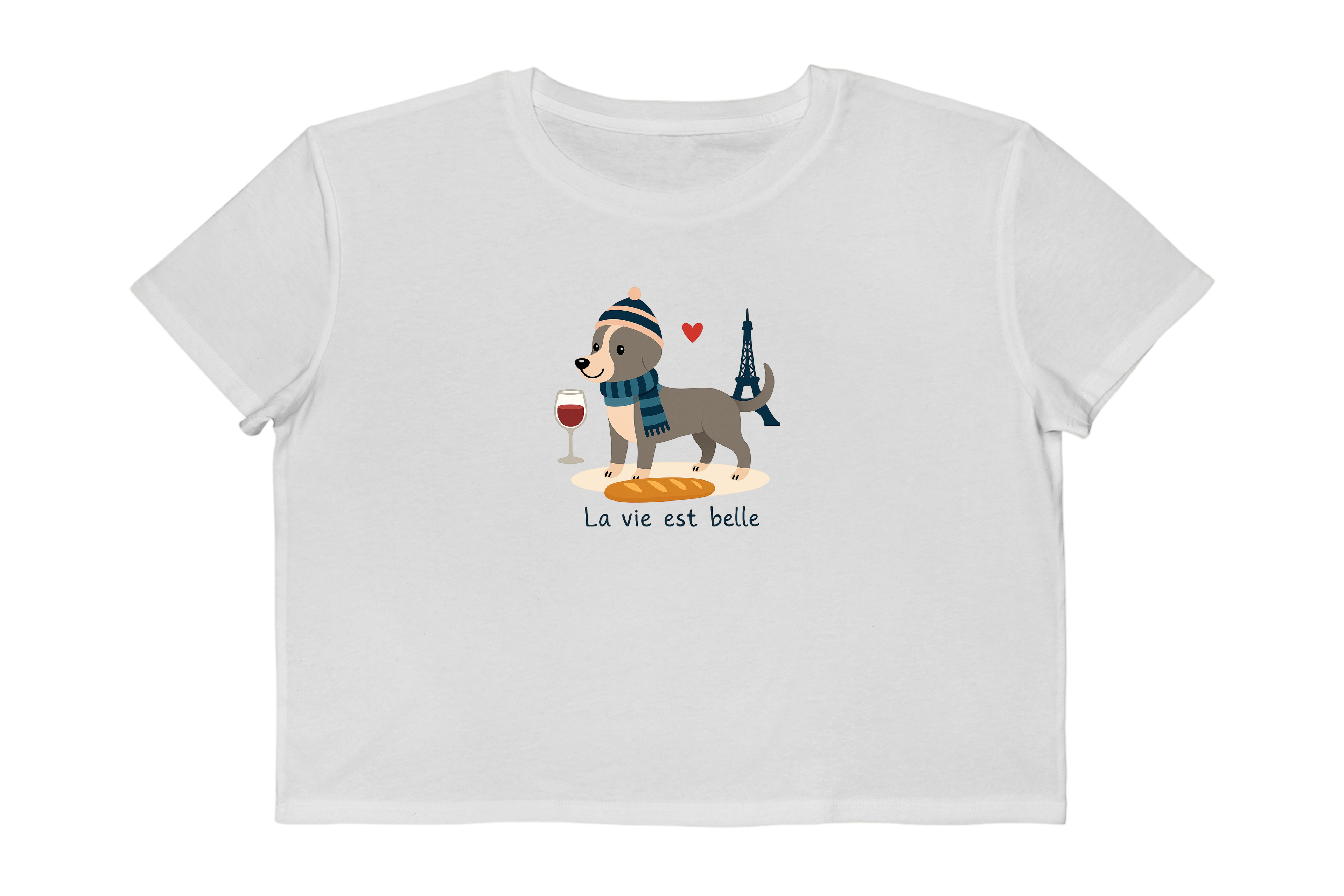 Dachshund in Paris Graphic Cropped Tee