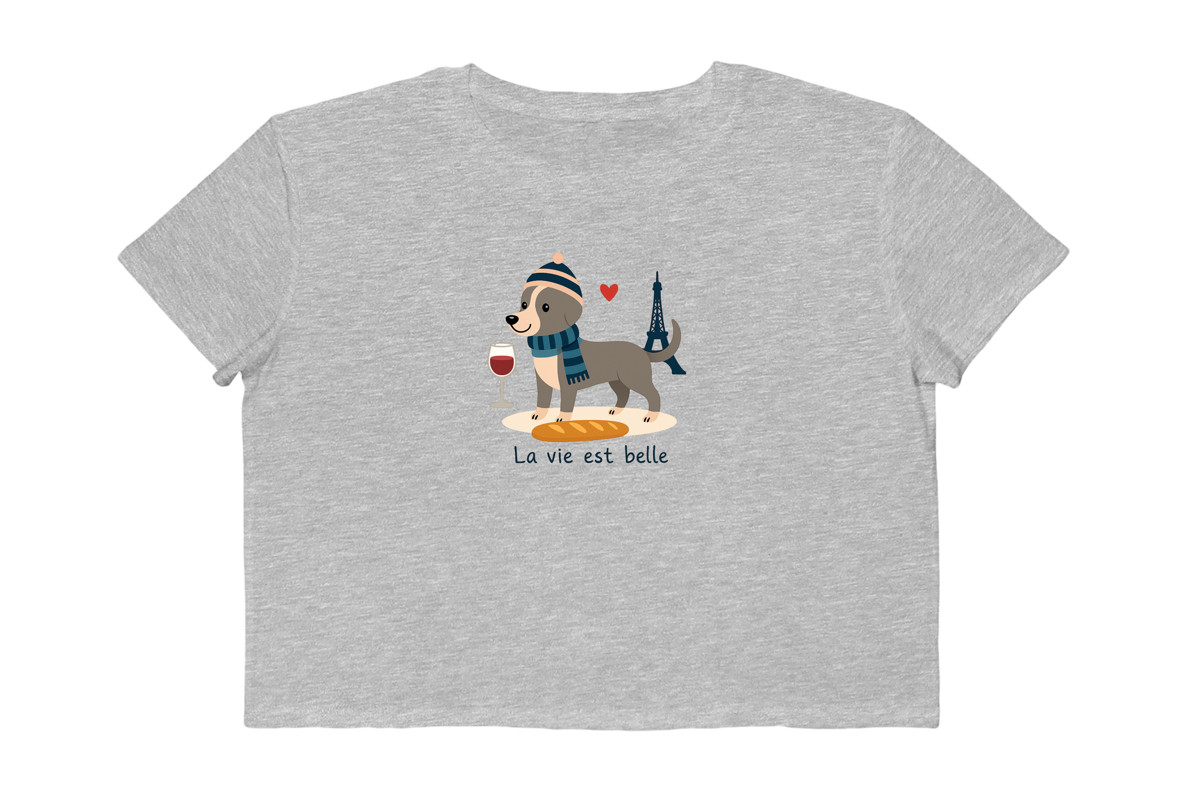 Dachshund in Paris Graphic Cropped Tee
