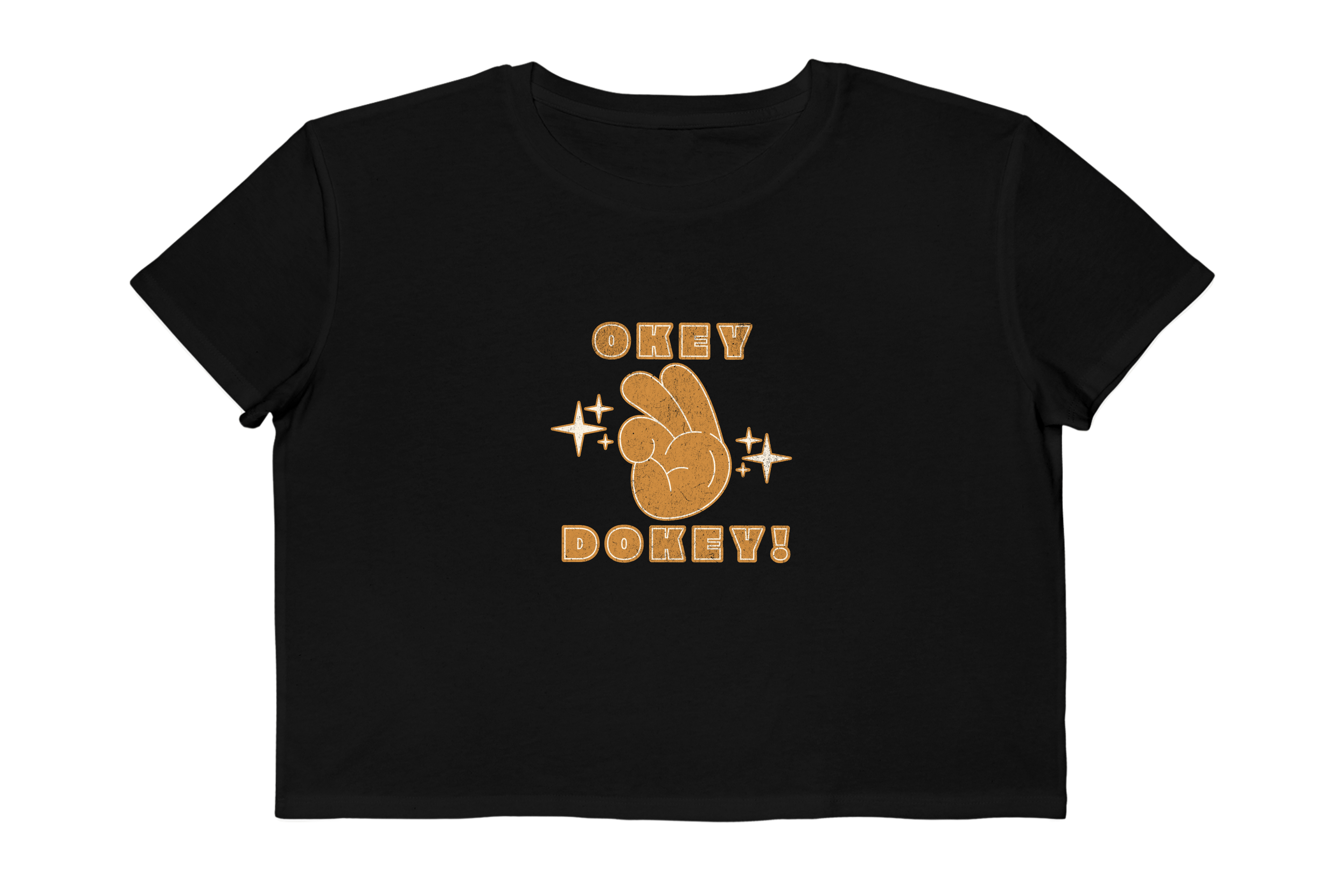 Okey Dokey Retro Peace Sign Cropped Tee