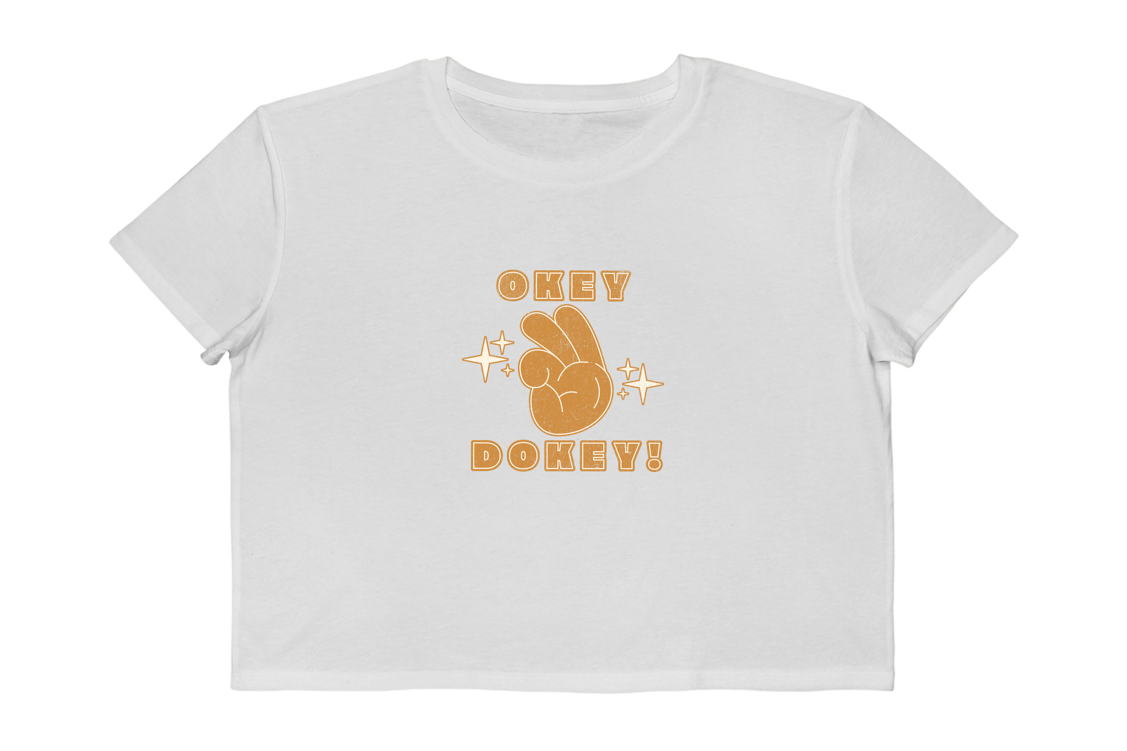 Okey Dokey Retro Peace Sign Cropped Tee