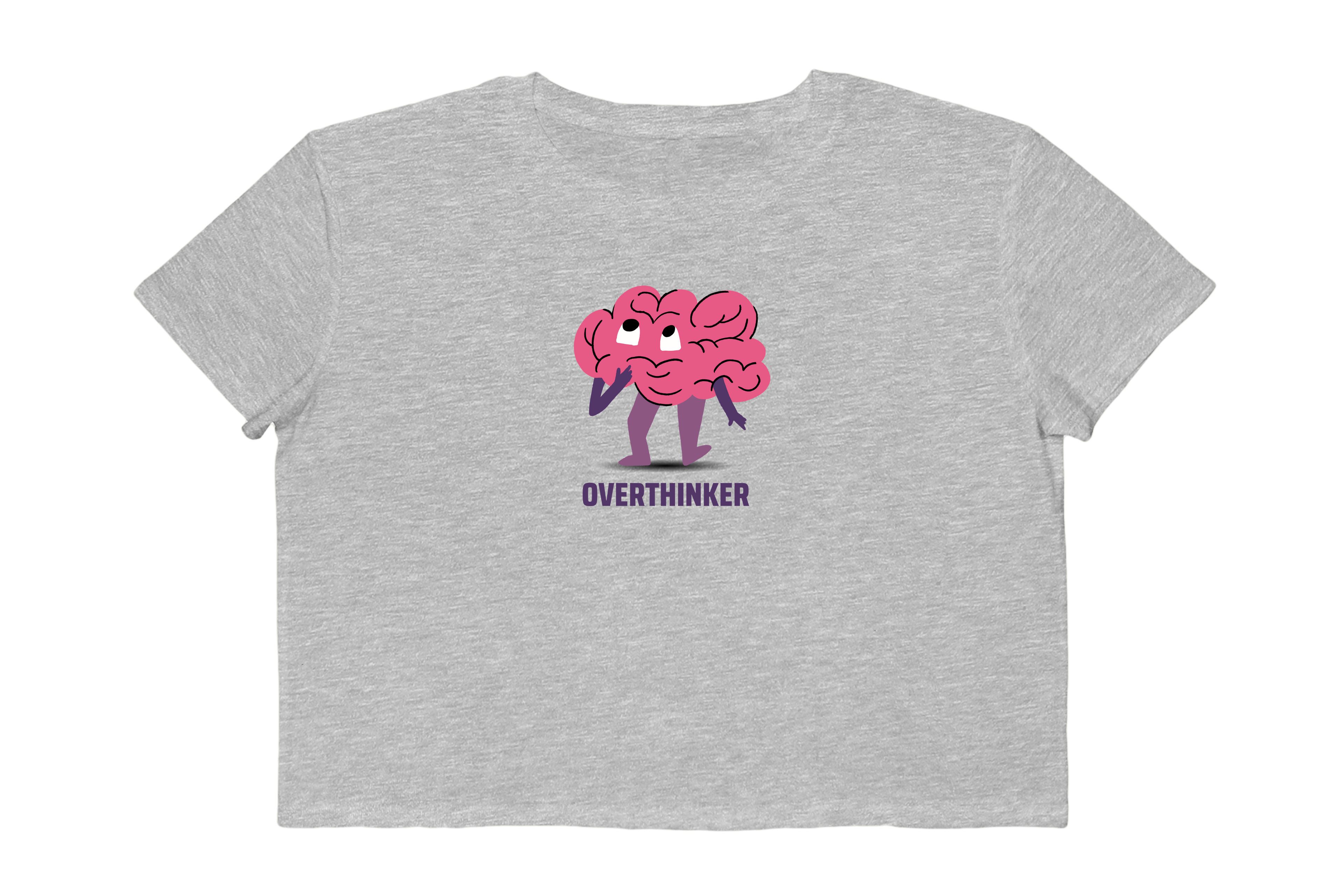 Overthinker Retro Brain Graphic Cropped Tee
