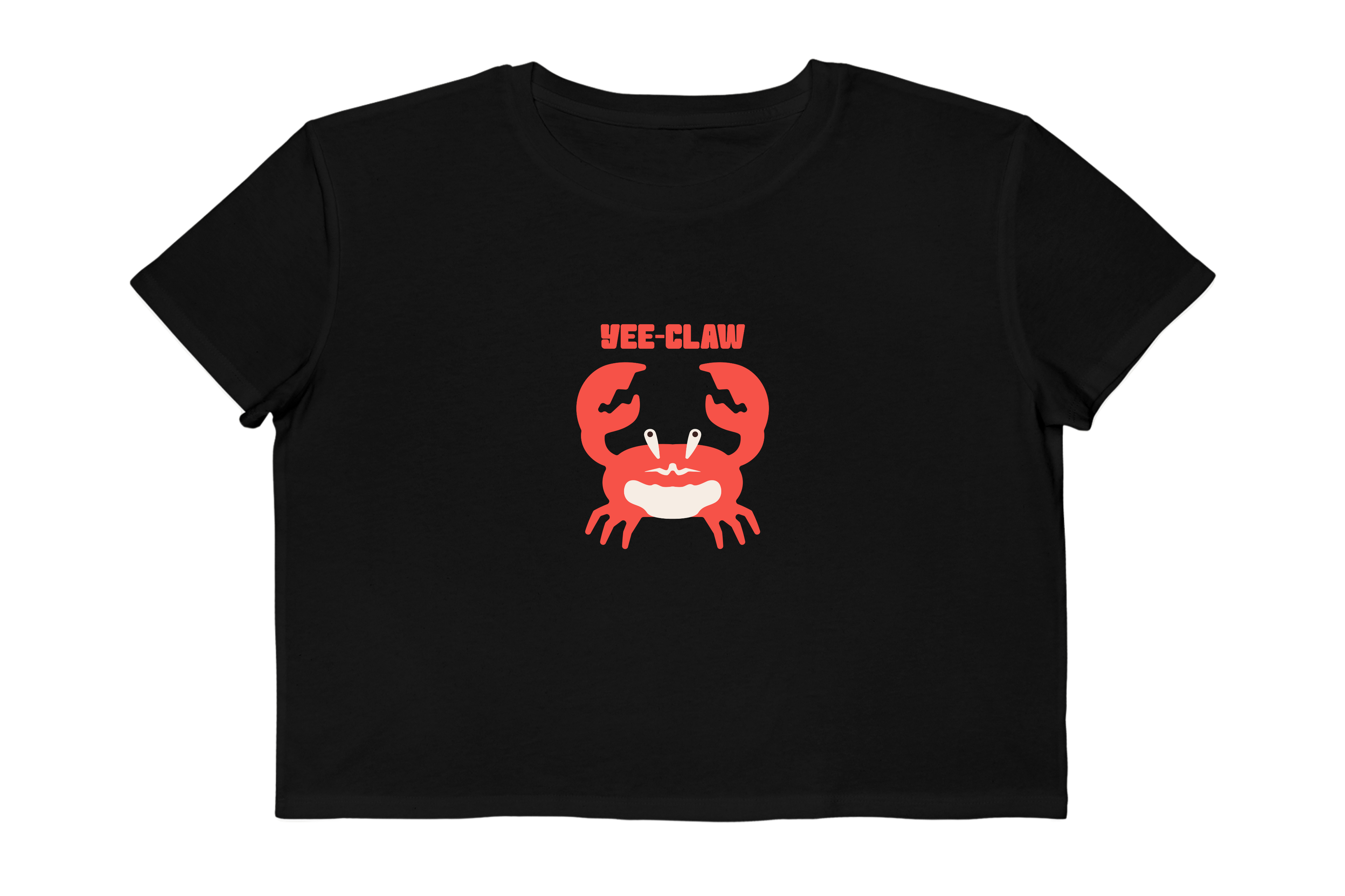 Yee-Claw Crab Graphic Cropped Tee